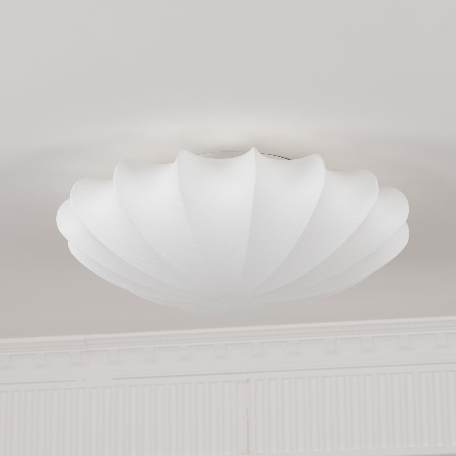 Solara Plafonnier Tissu Coquillage Sculptural Élégant
