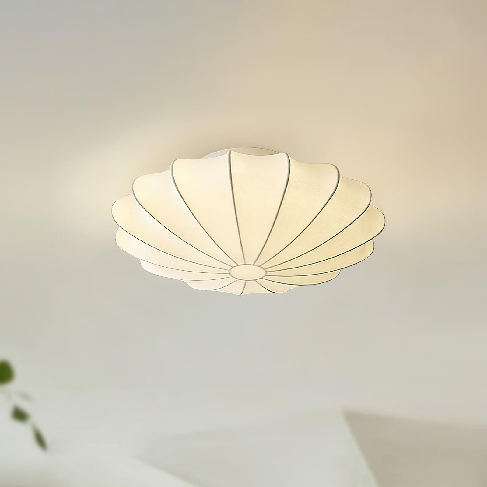 Solara Plafonnier Tissu Coquillage Sculptural Élégant