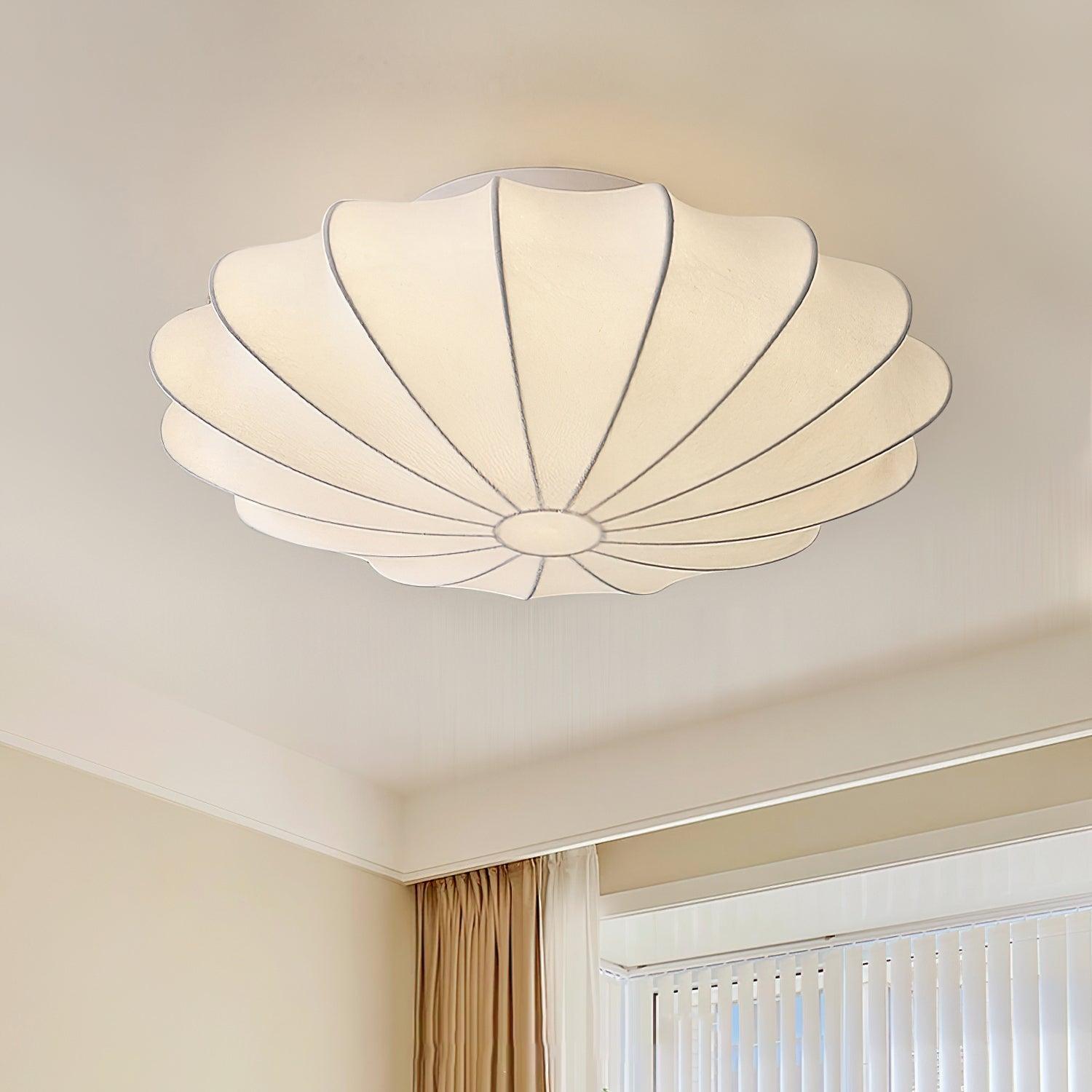 Solara Plafonnier Tissu Coquillage Sculptural Élégant