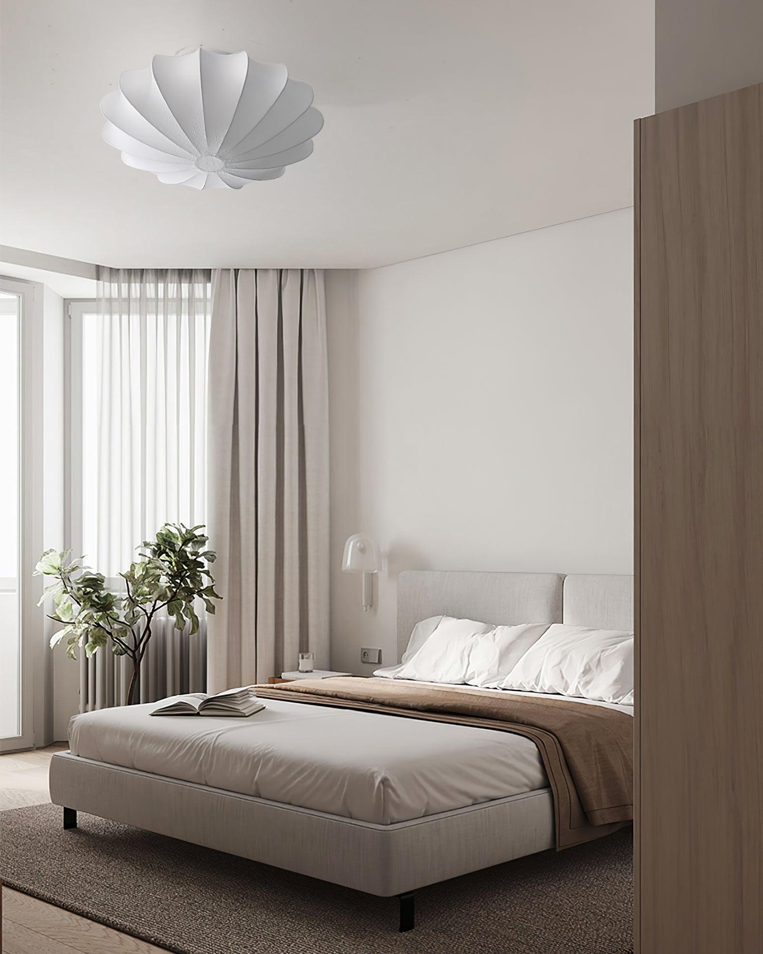 Solara Plafonnier Tissu Coquillage Sculptural Élégant
