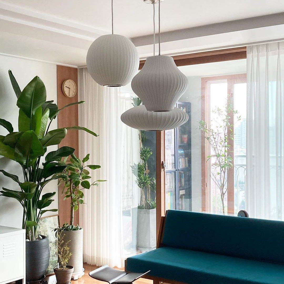 Nebula Lampe Suspendue en Soie de Mûrier Boule