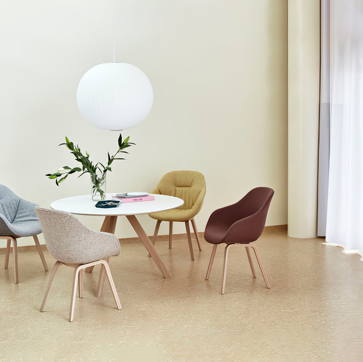 Nebula Lampe Suspendue en Soie de Mûrier Boule