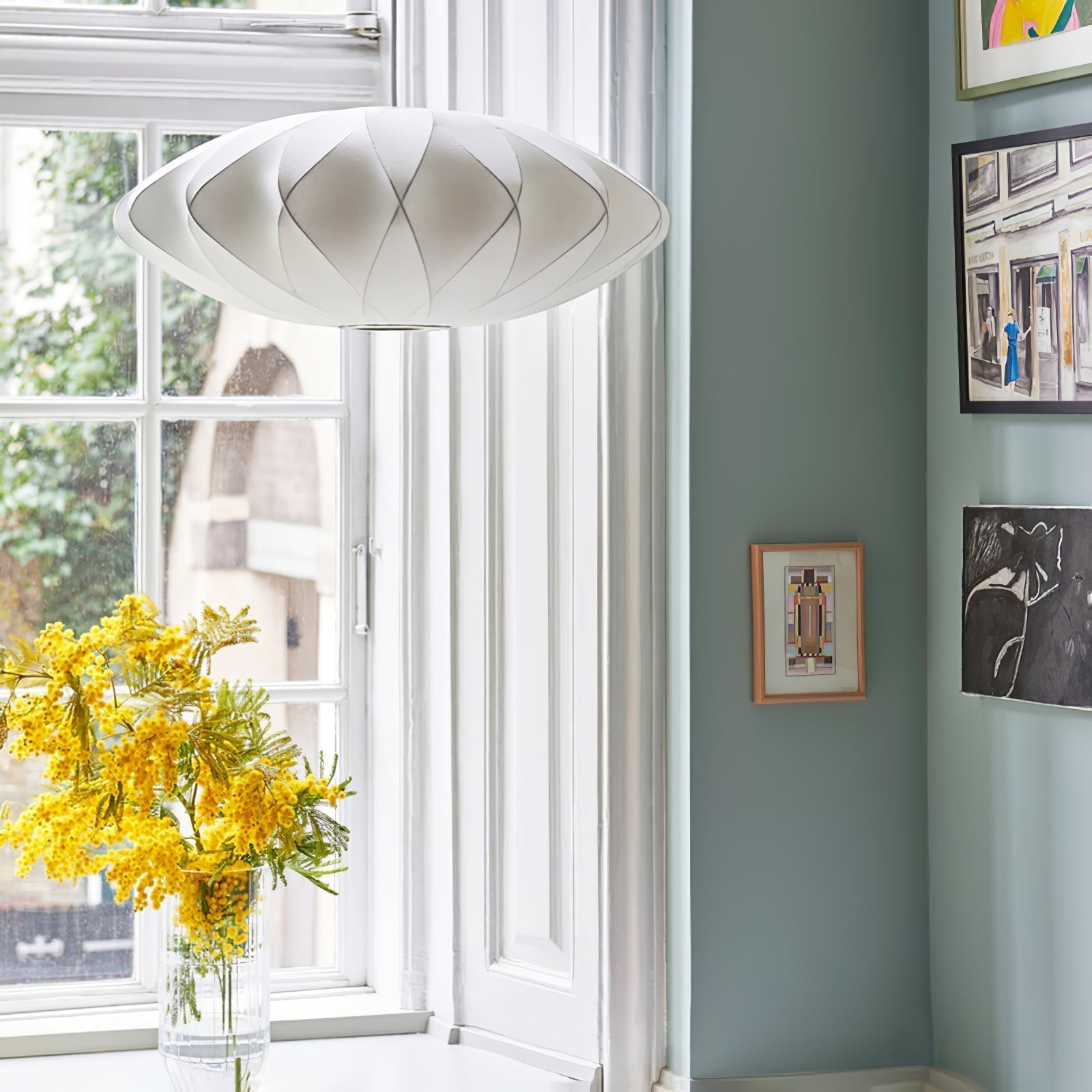 Solarnce Suspension Minimaliste en Soie et Acier