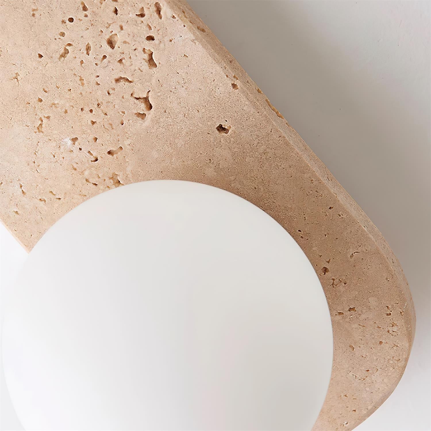 Aurorace Applique murale Travertine Plug-In avec deux globes en verre Soft Glow