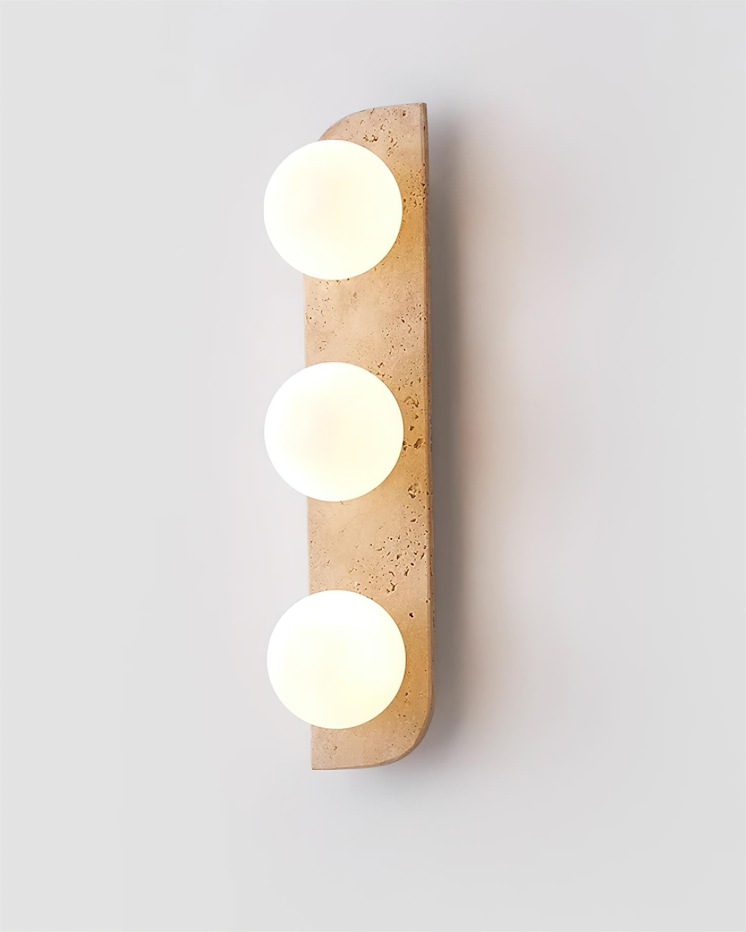Aurorace Applique murale Travertine Plug-In avec deux globes en verre Soft Glow