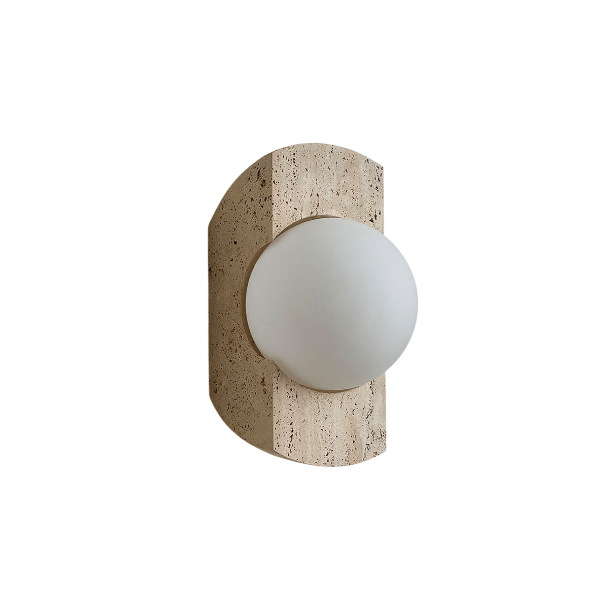 Umaris Lampe Murale Moderne Minimaliste en Verre et Travertin