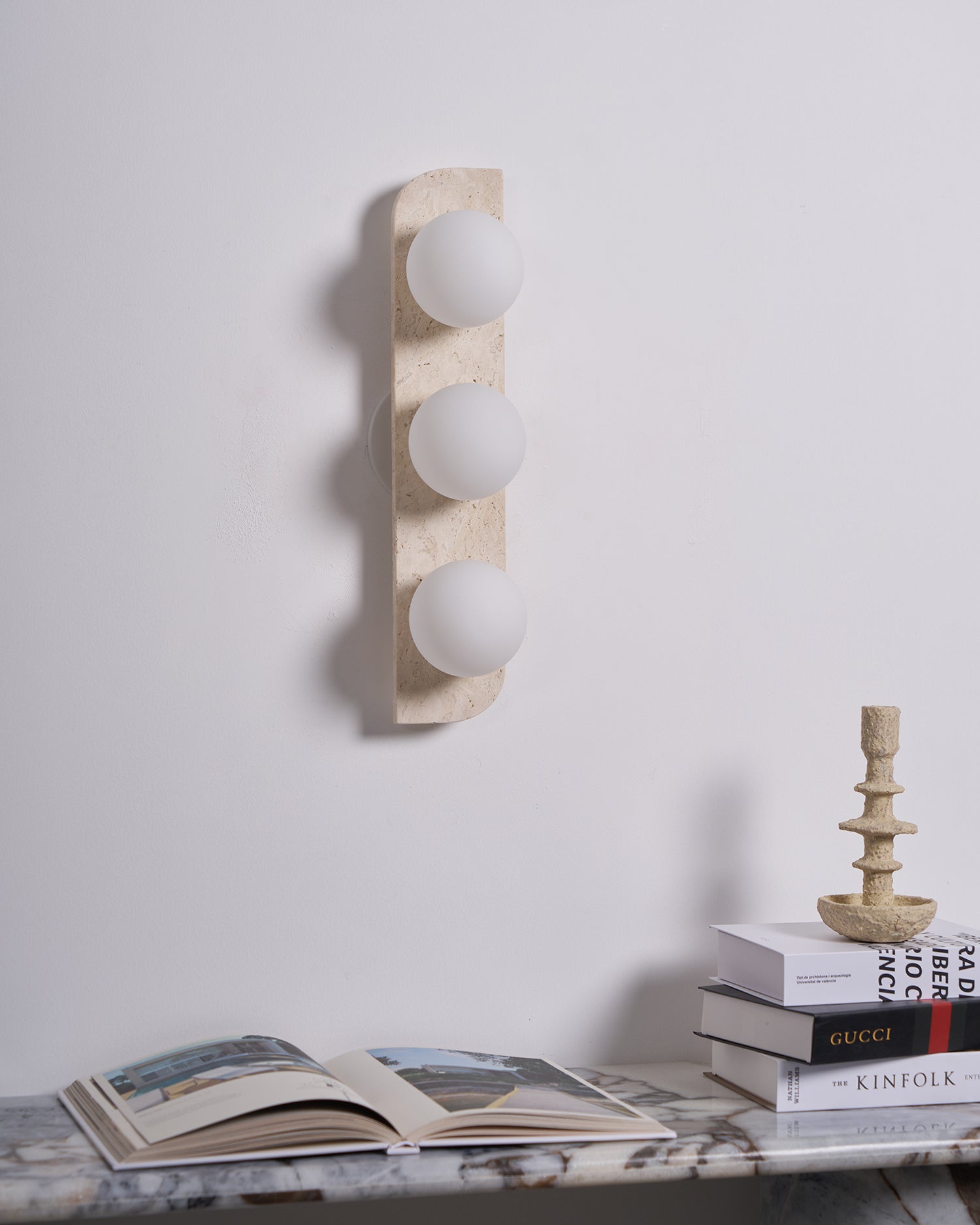Zophaor Minimalist Travertine Plug-In Wall Light