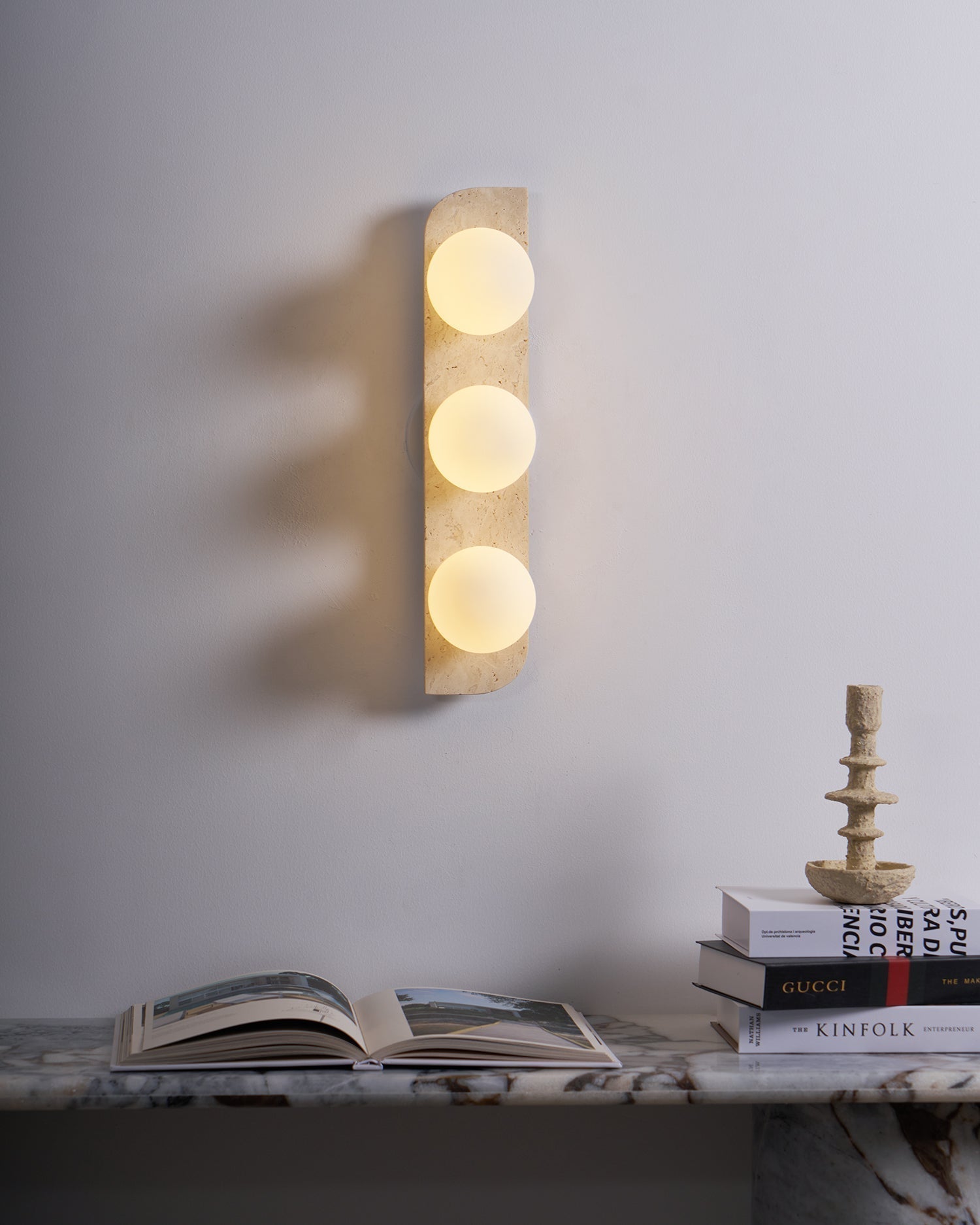 Zophaor Minimalist Travertine Plug-In Wall Light