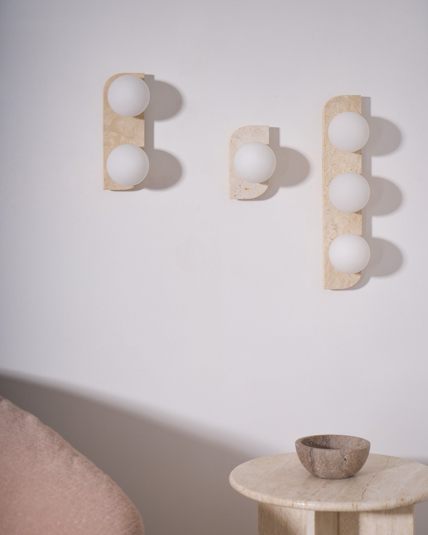 Zophaor Minimalist Travertine Plug-In Wall Light