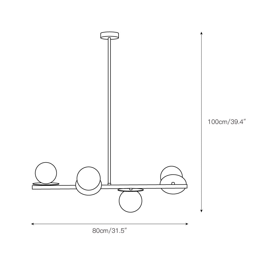 Evvararis Lustre Moderne Minimaliste en Laiton et Verre
