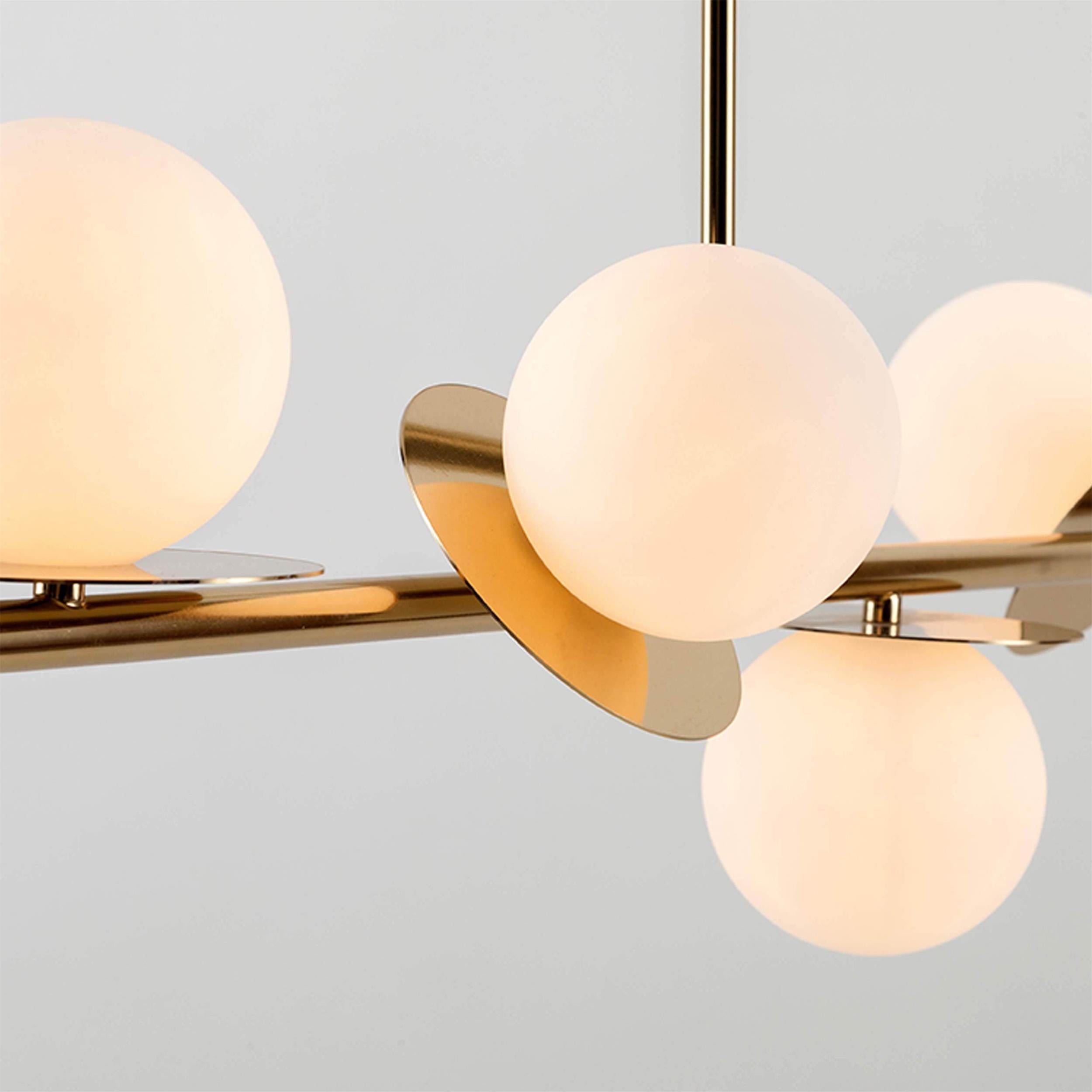 Evvararis Lustre Moderne Minimaliste en Laiton et Verre