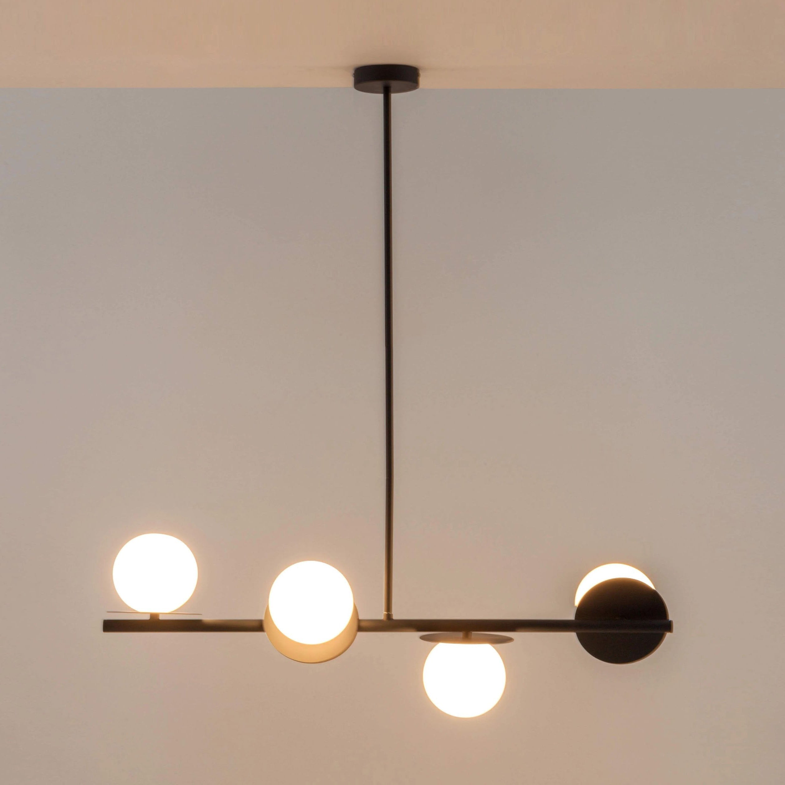 Evvararis Lustre Moderne Minimaliste en Laiton et Verre
