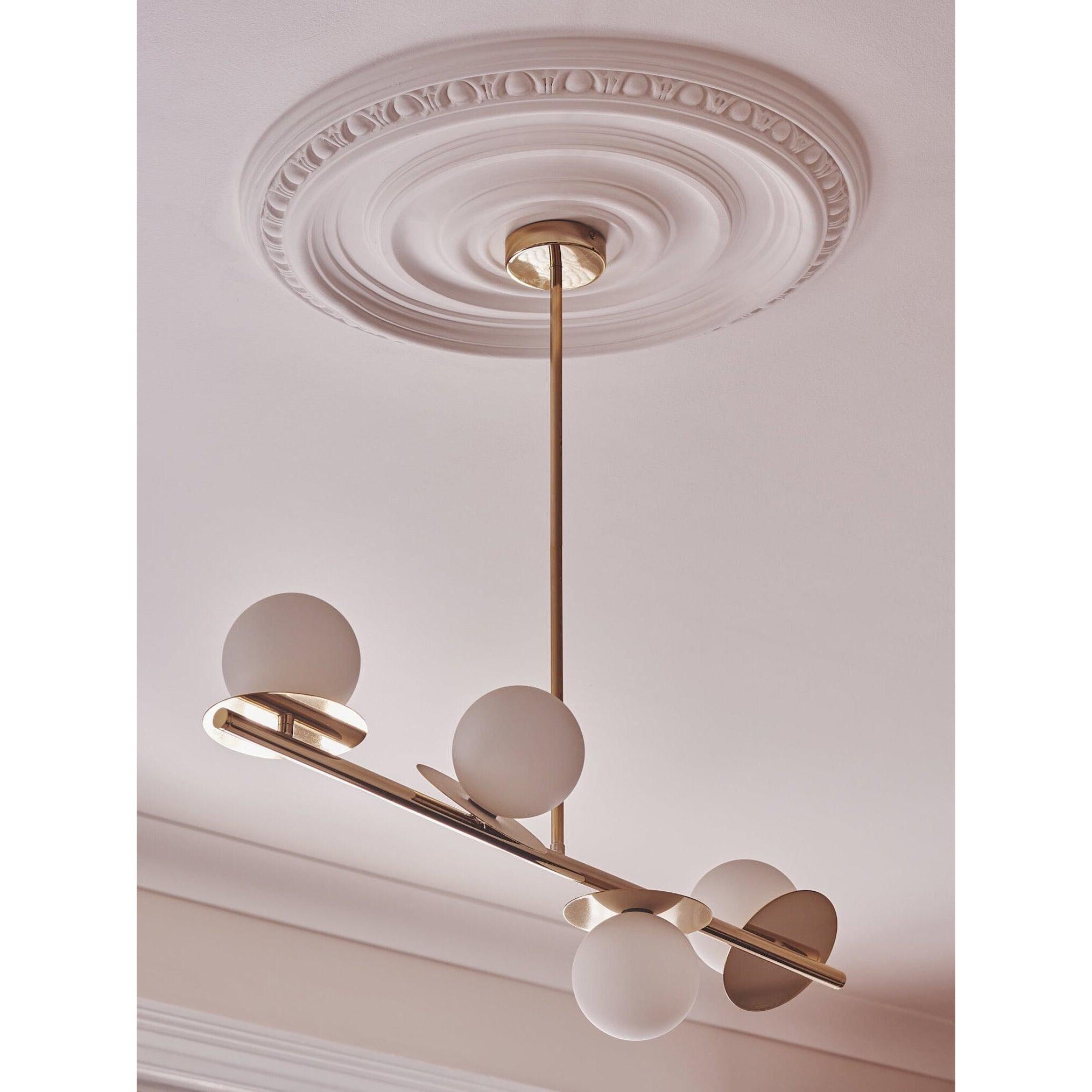 Evvararis Lustre Moderne Minimaliste en Laiton et Verre