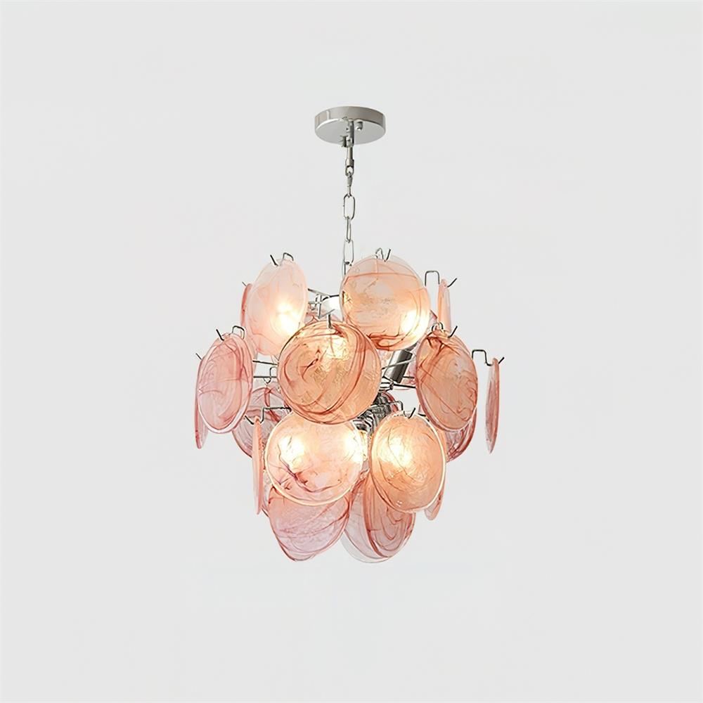 Neuvy Lustre Disques en Verre Iridescent