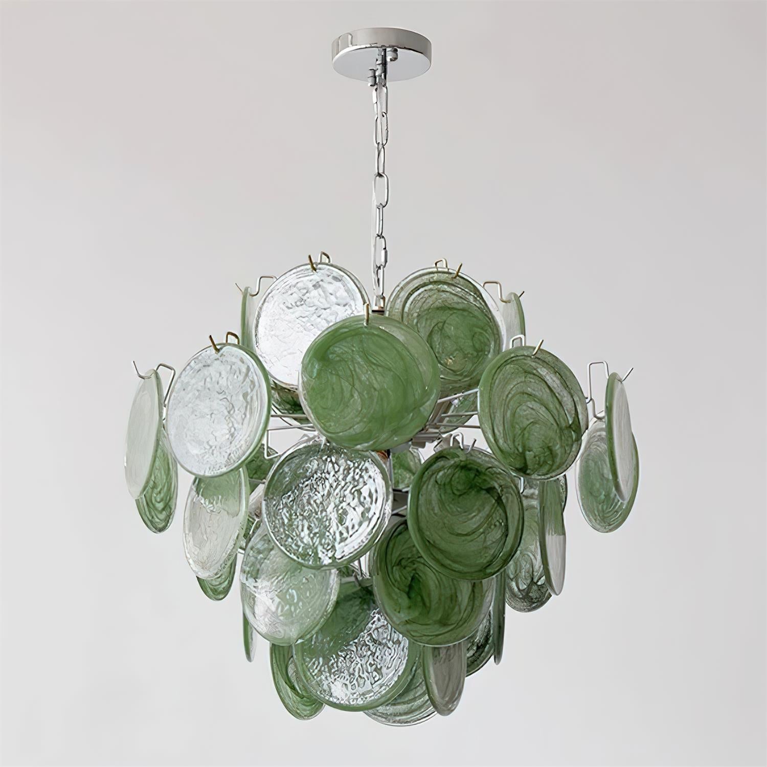 Neuvy Lustre Disques en Verre Iridescent