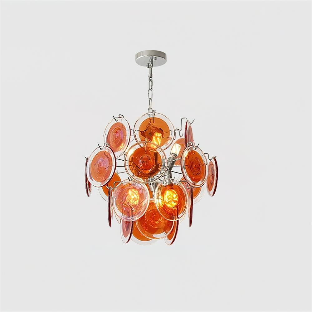 Neuvy Lustre Disques en Verre Iridescent