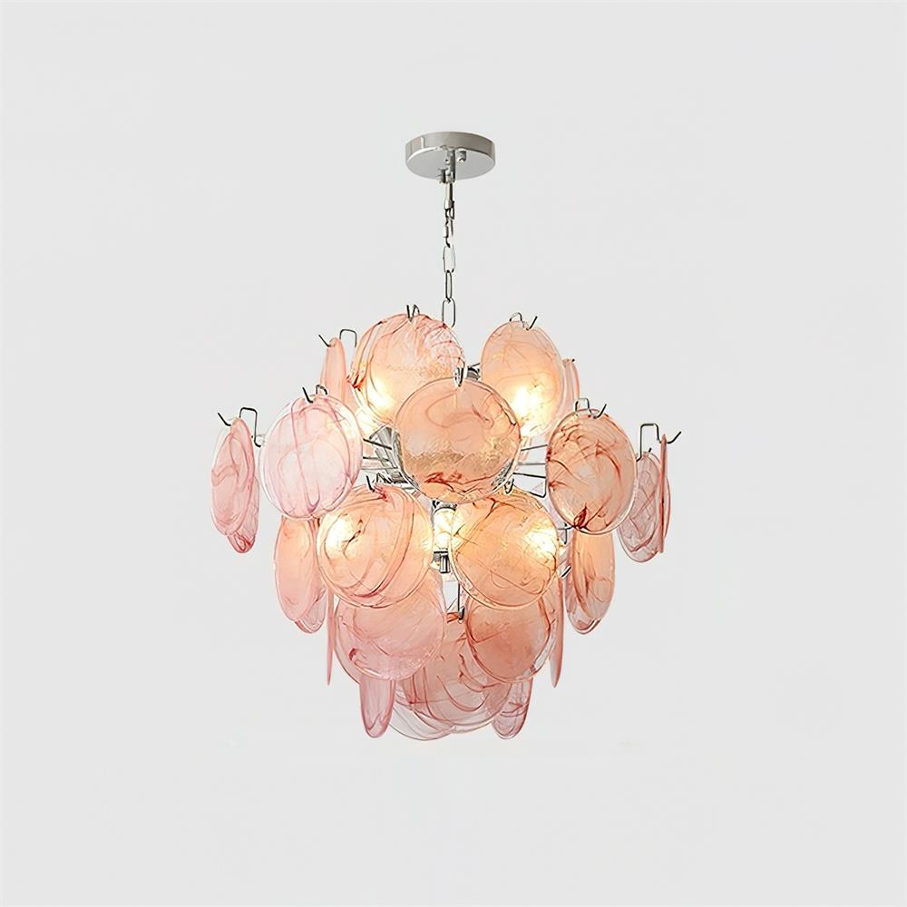 Neuvy Lustre Disques en Verre Iridescent