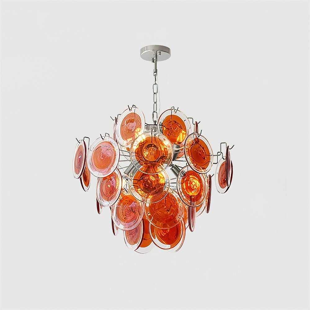 Neuvy Lustre Disques en Verre Iridescent