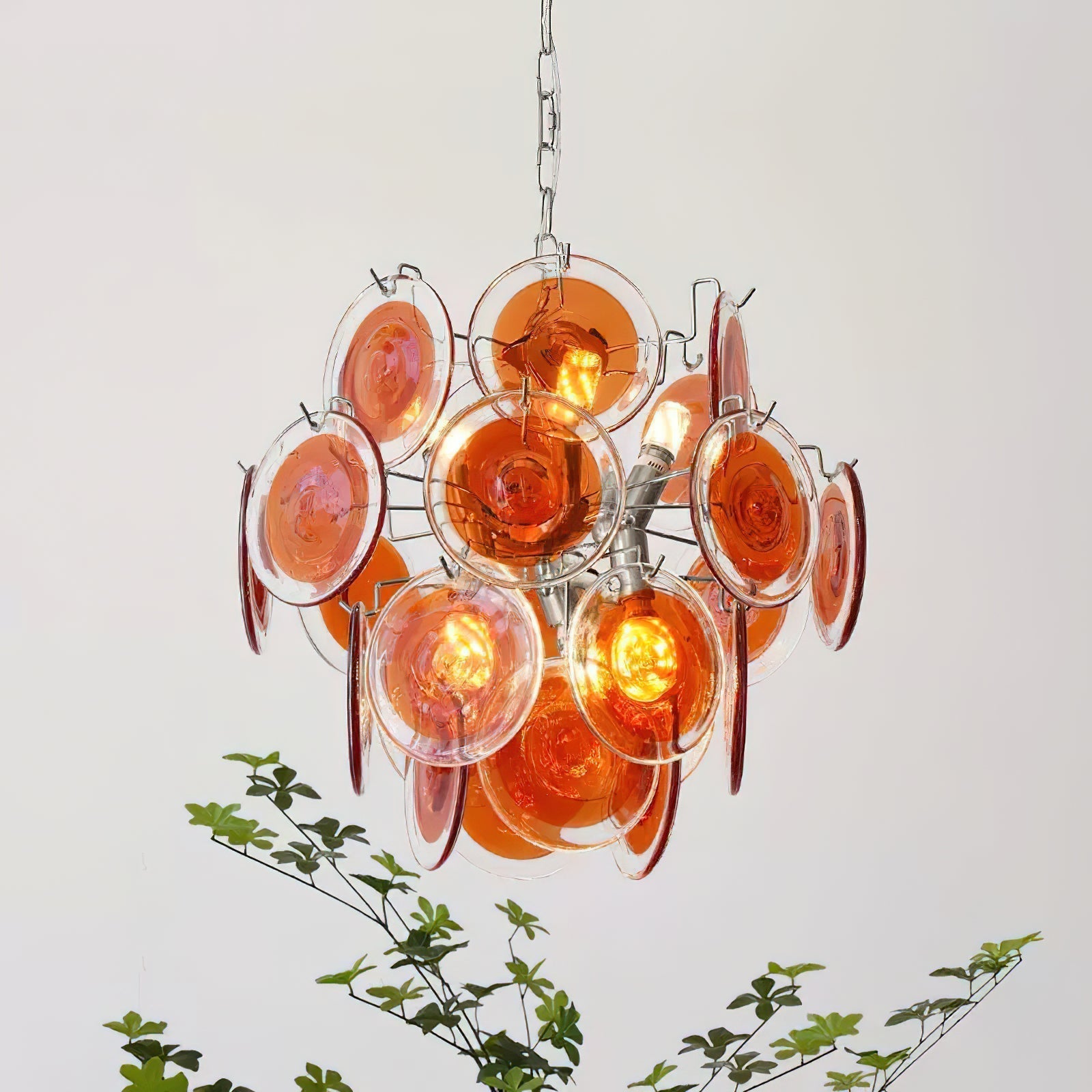 Neuvy Lustre Disques en Verre Iridescent