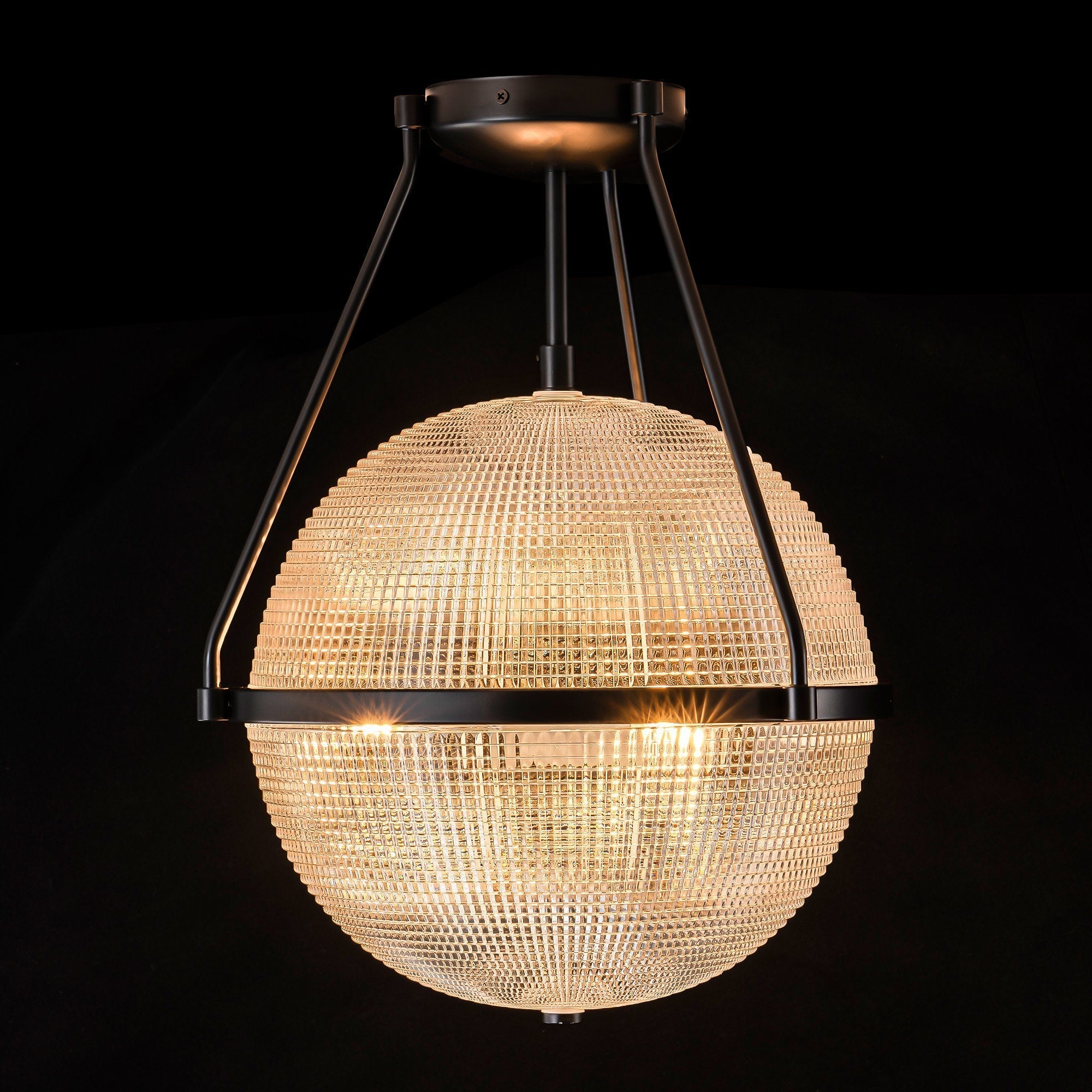 Atale Lampe de Plafond Moderne Minimaliste en Verre et Métal