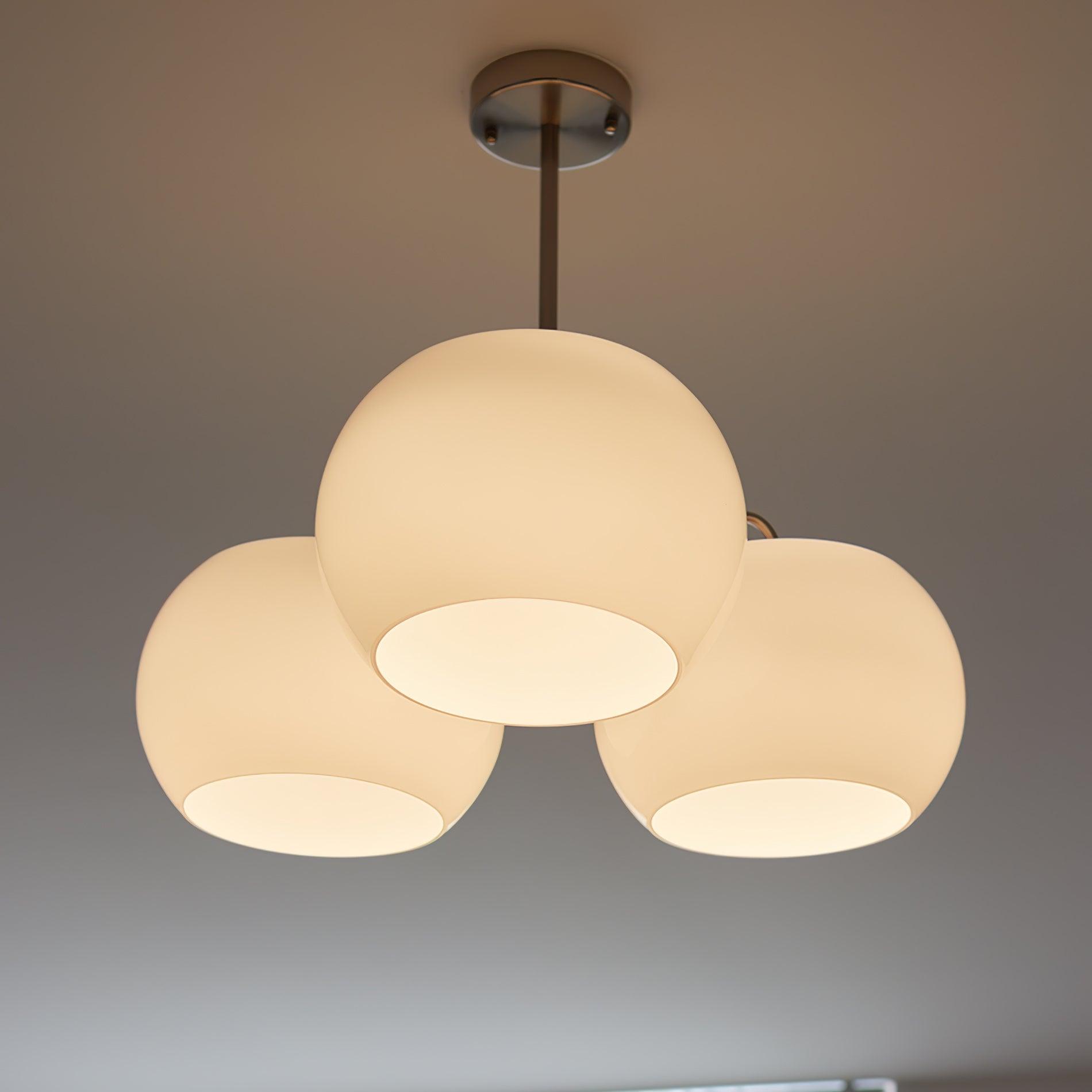 Aurora Lustre White Glass Persimmon Shape