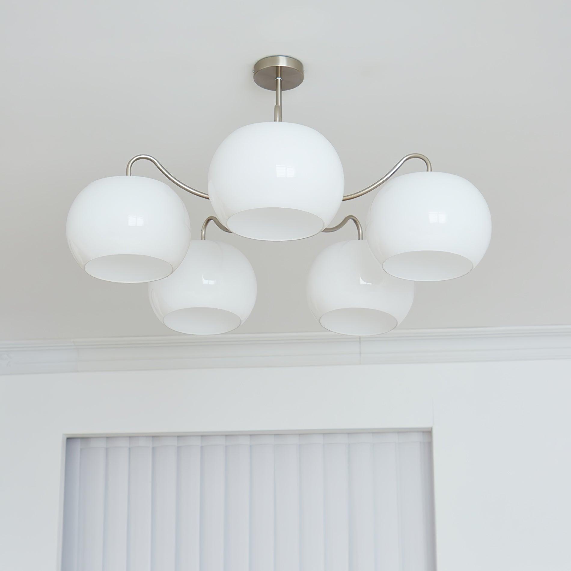 Aurora Lustre White Glass Persimmon Shape
