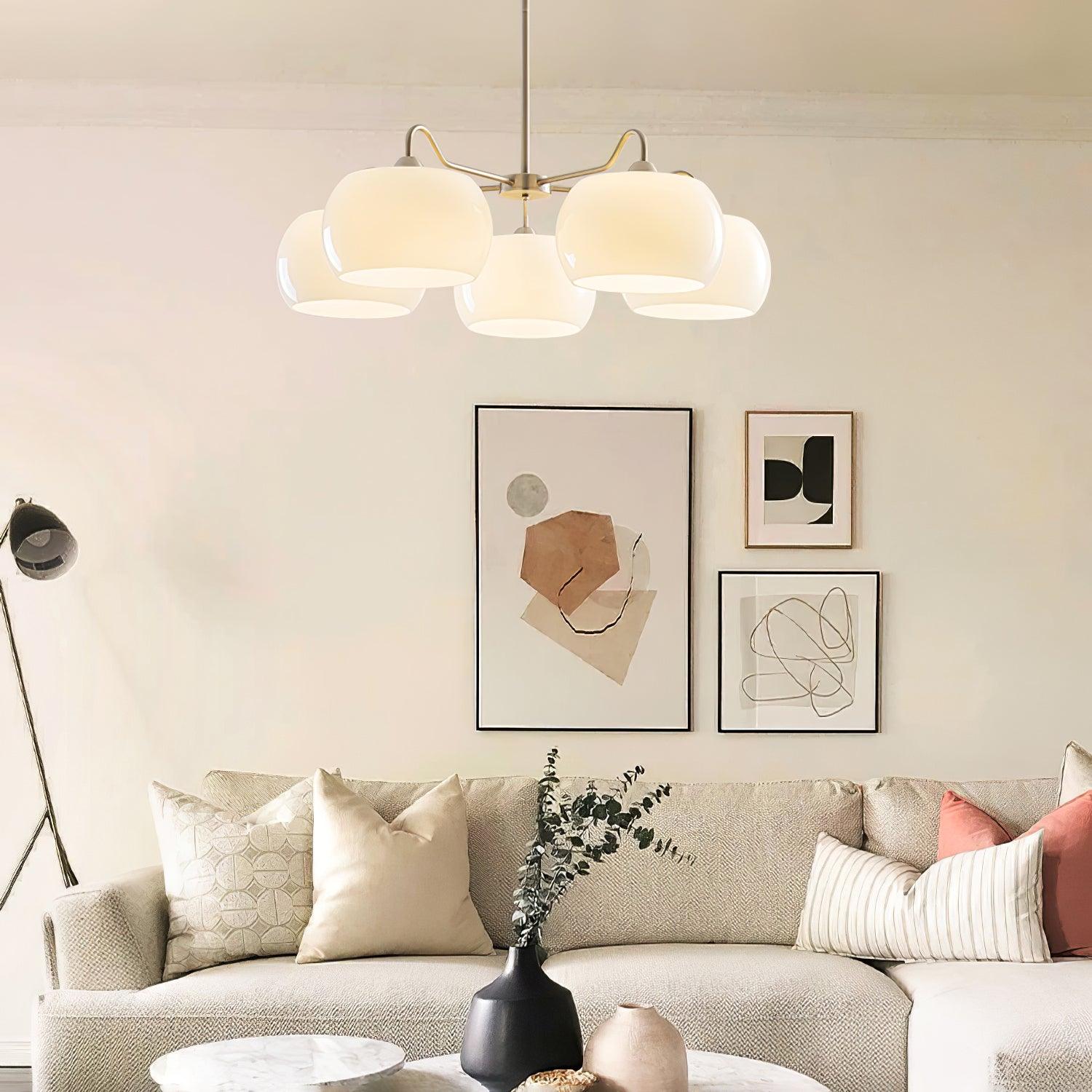 Aurora Lustre White Glass Persimmon Shape