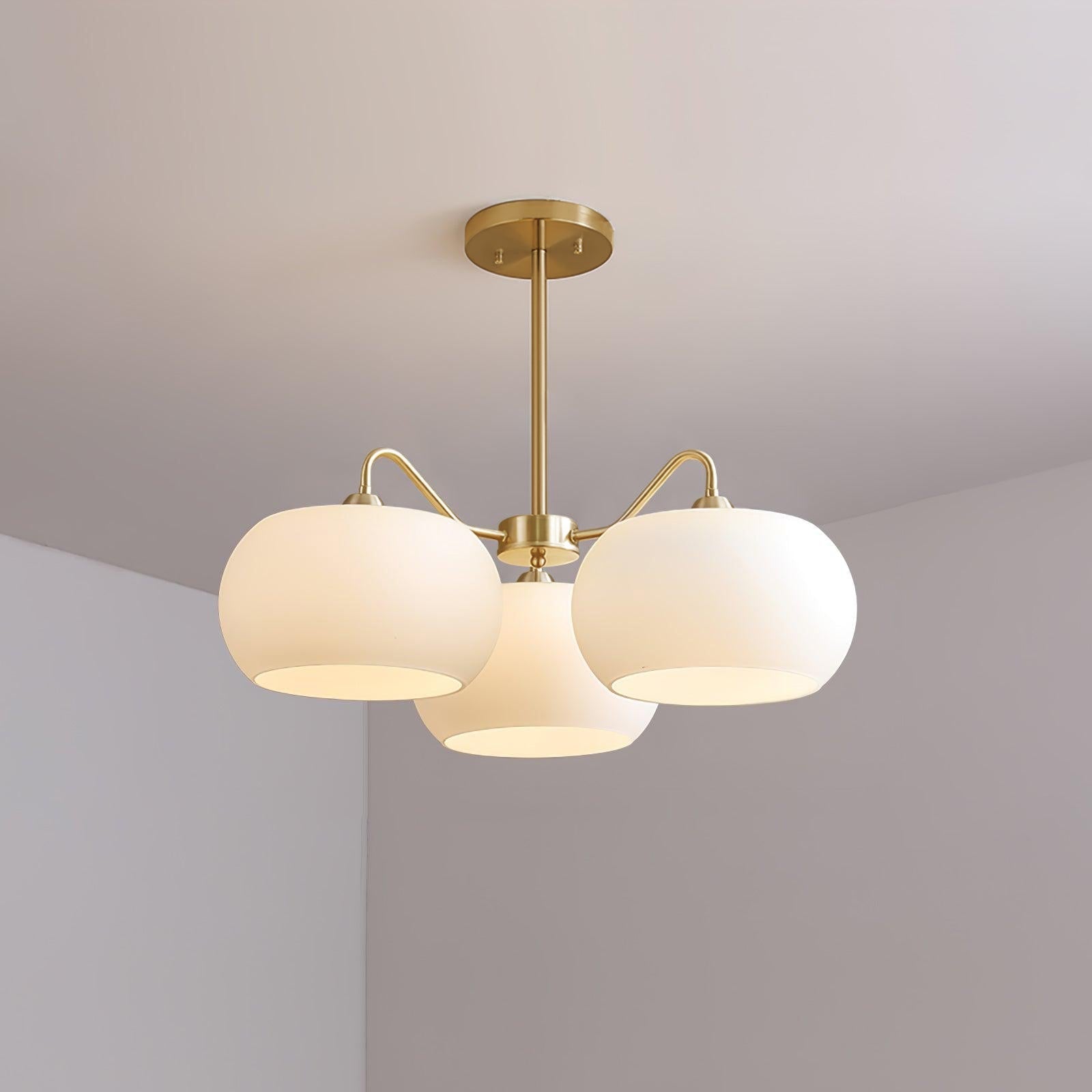 Aurora Lustre White Glass Persimmon Shape