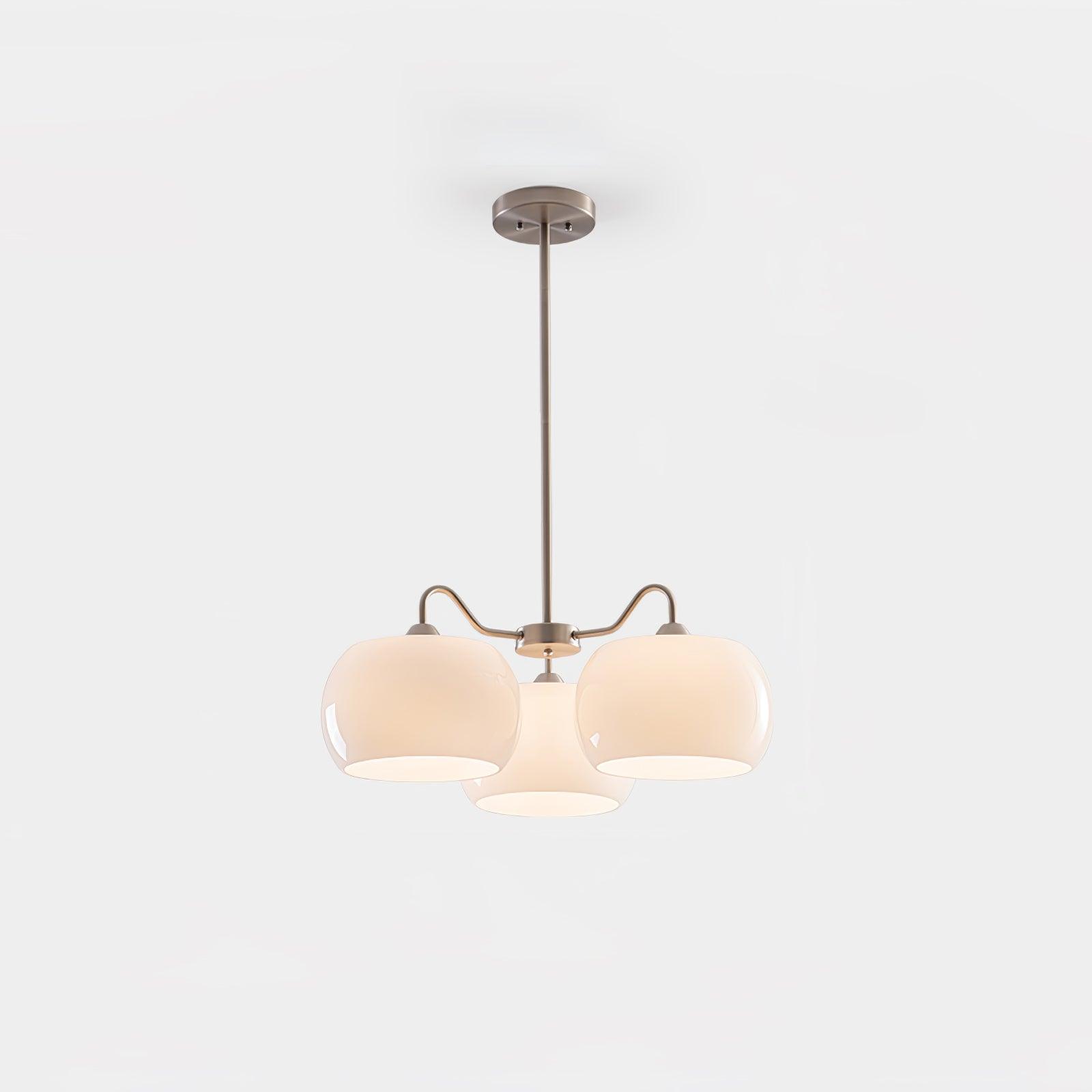 Aurora Lustre White Glass Persimmon Shape