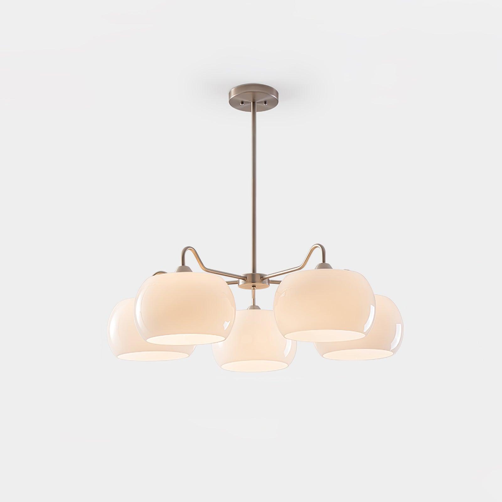 Aurora Lustre White Glass Persimmon Shape