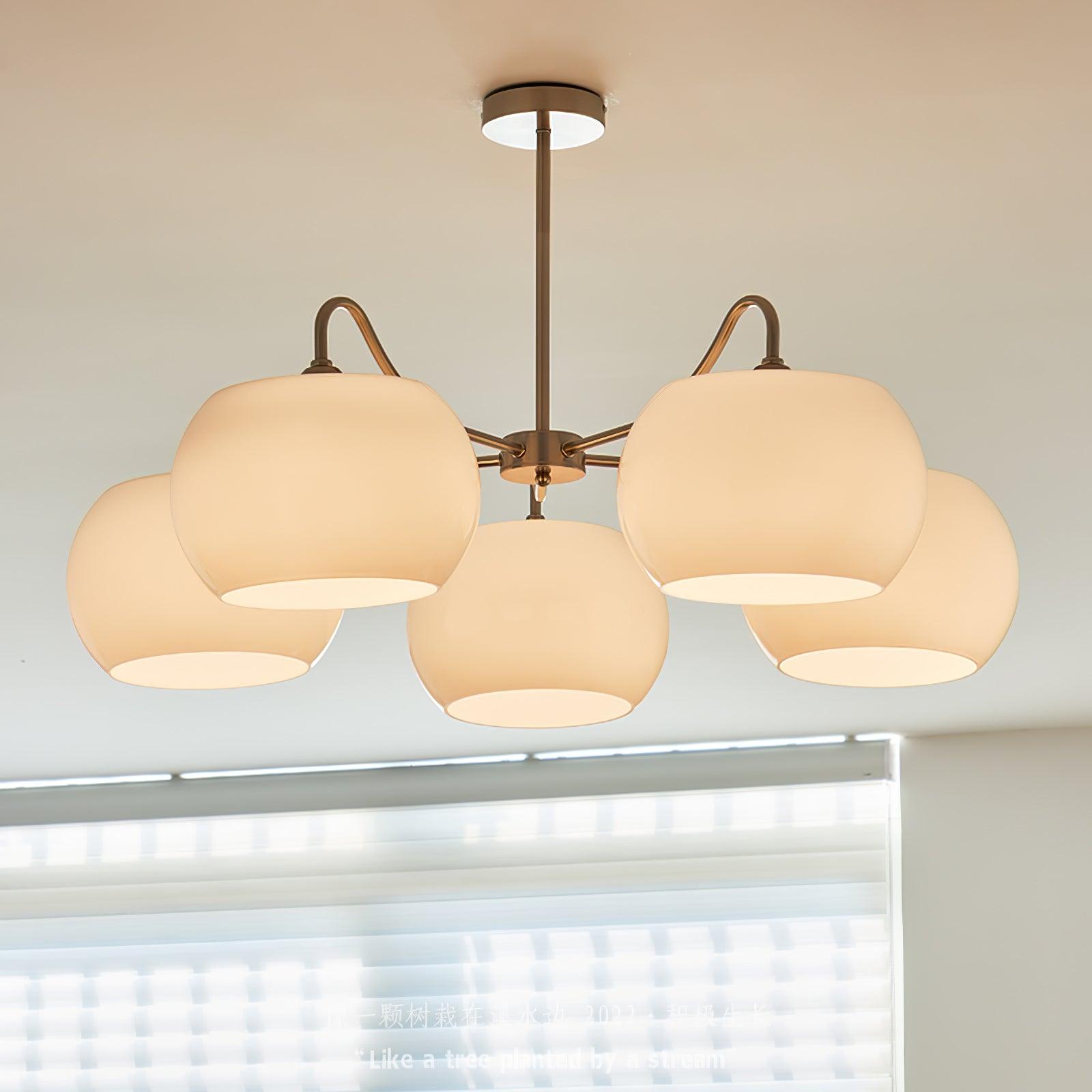 Aurora Lustre White Glass Persimmon Shape