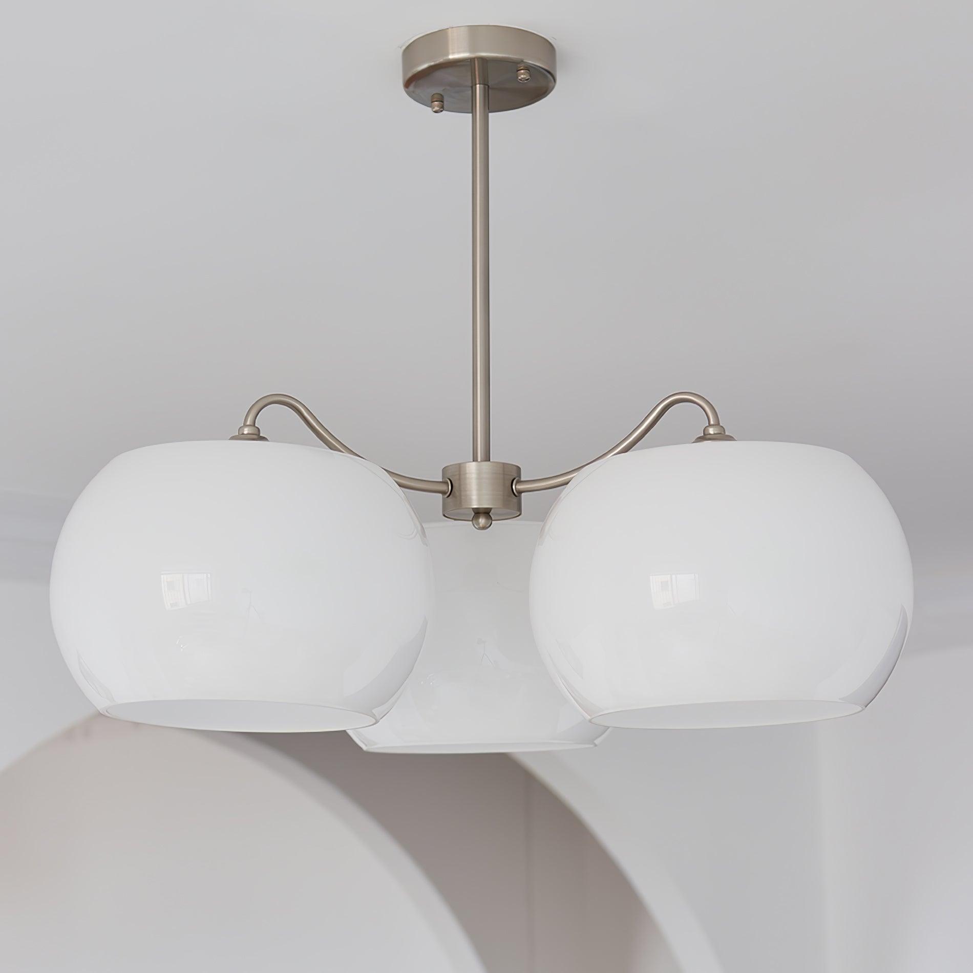 Aurora Lustre White Glass Persimmon Shape