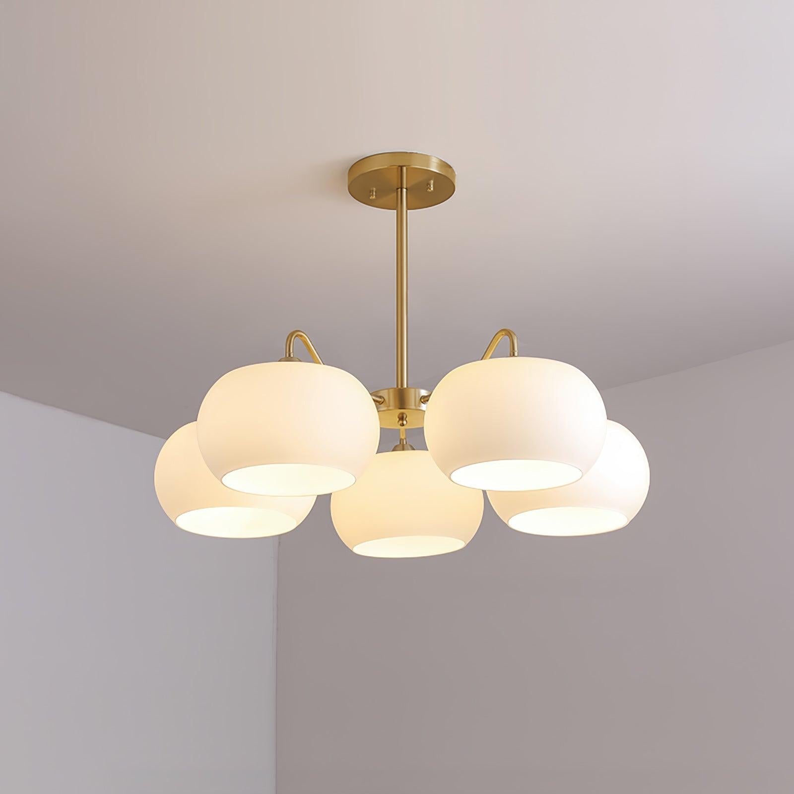 Aurora Lustre White Glass Persimmon Shape