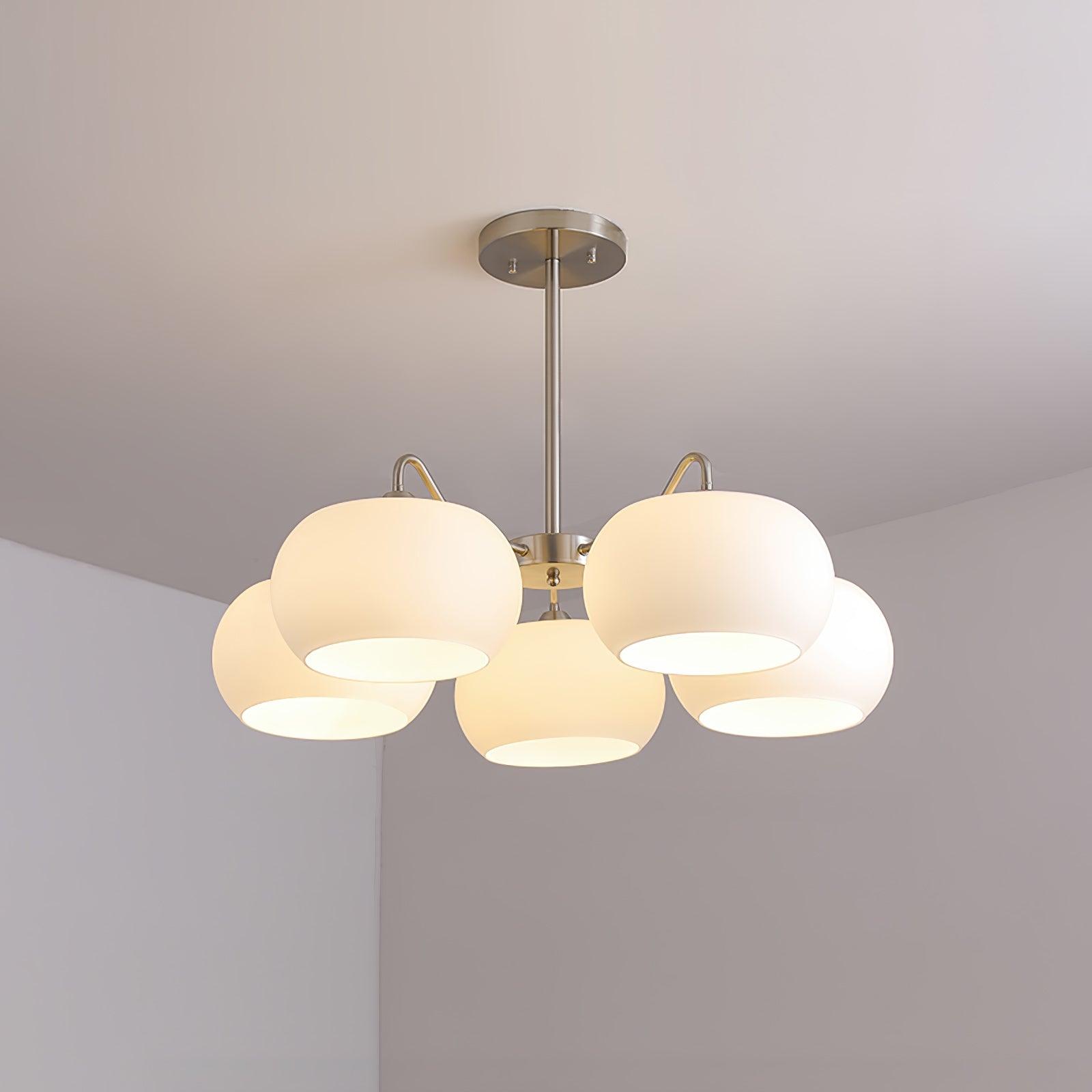 Aurora Lustre White Glass Persimmon Shape