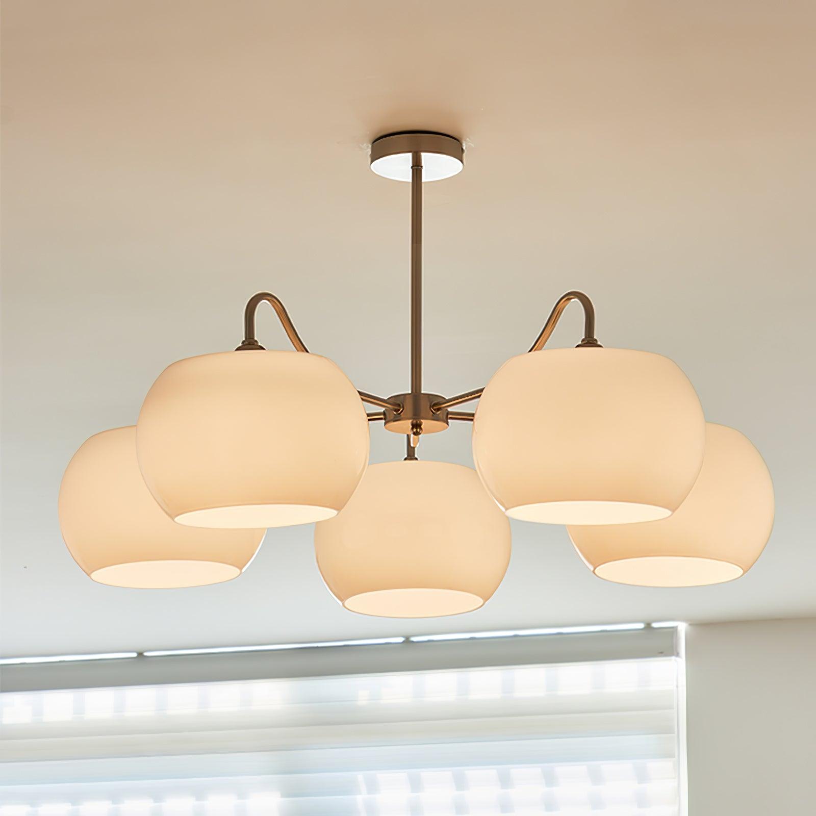 Aurora Lustre White Glass Persimmon Shape