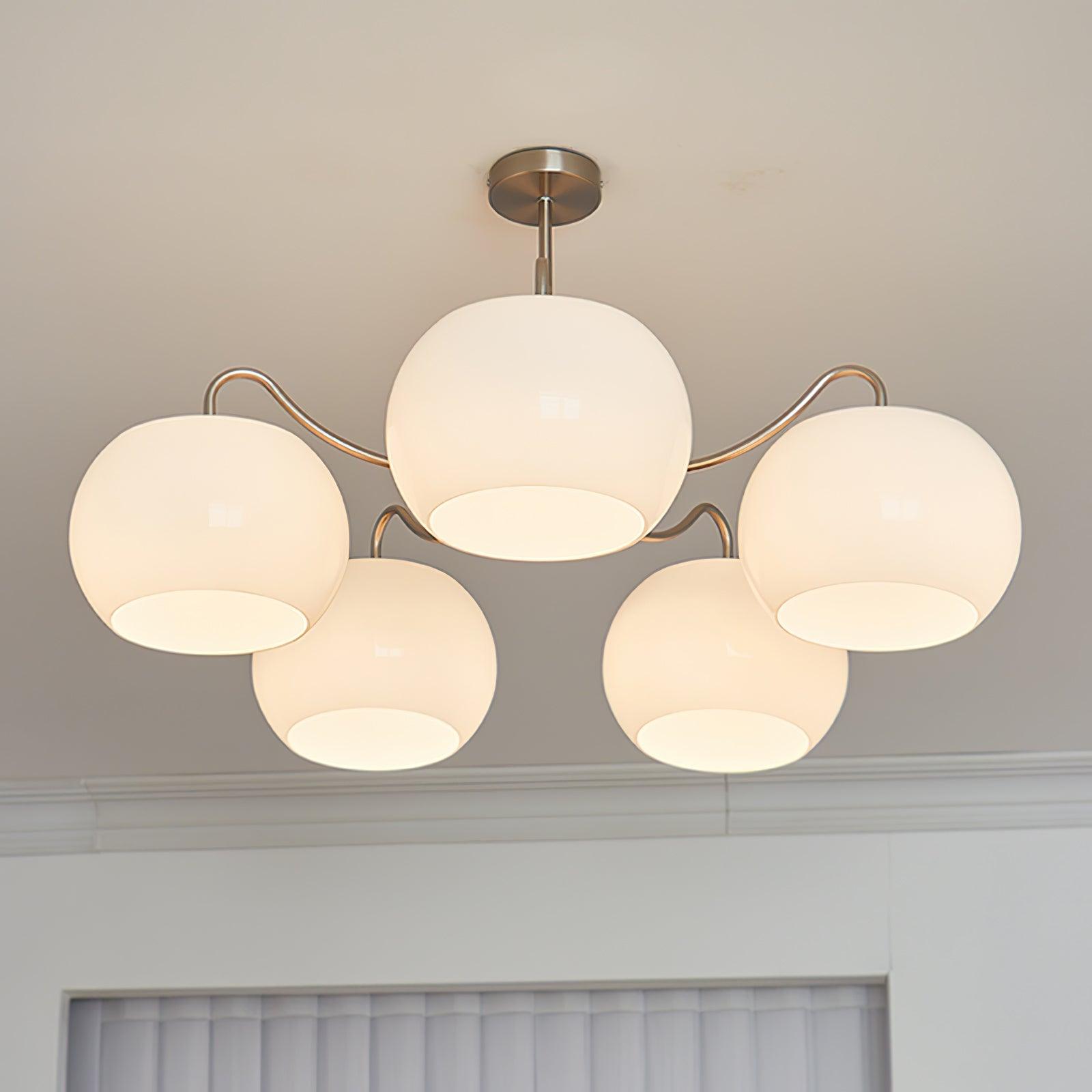 Aurora Lustre White Glass Persimmon Shape