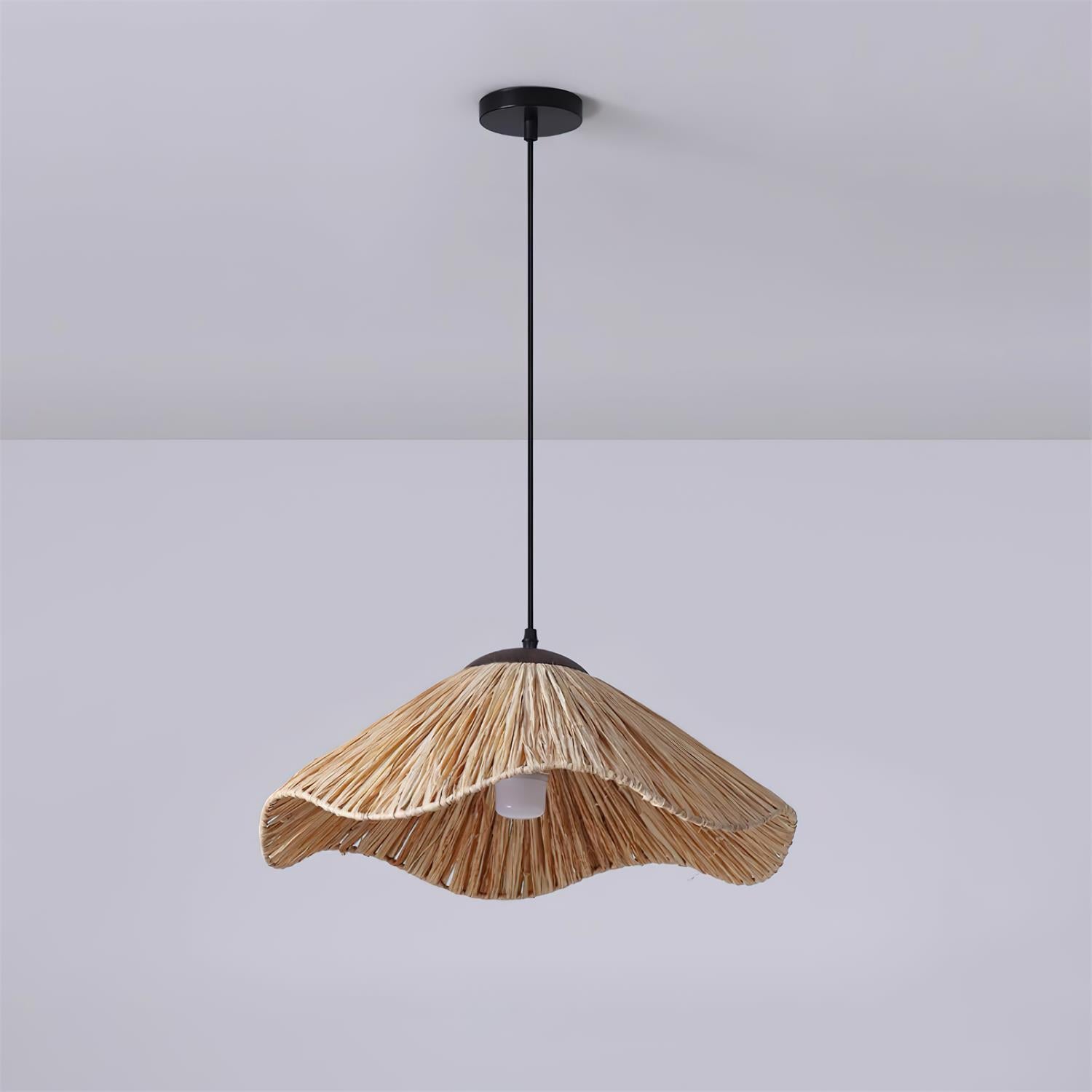 Nikita Suspension Rattan Organique Ondulée