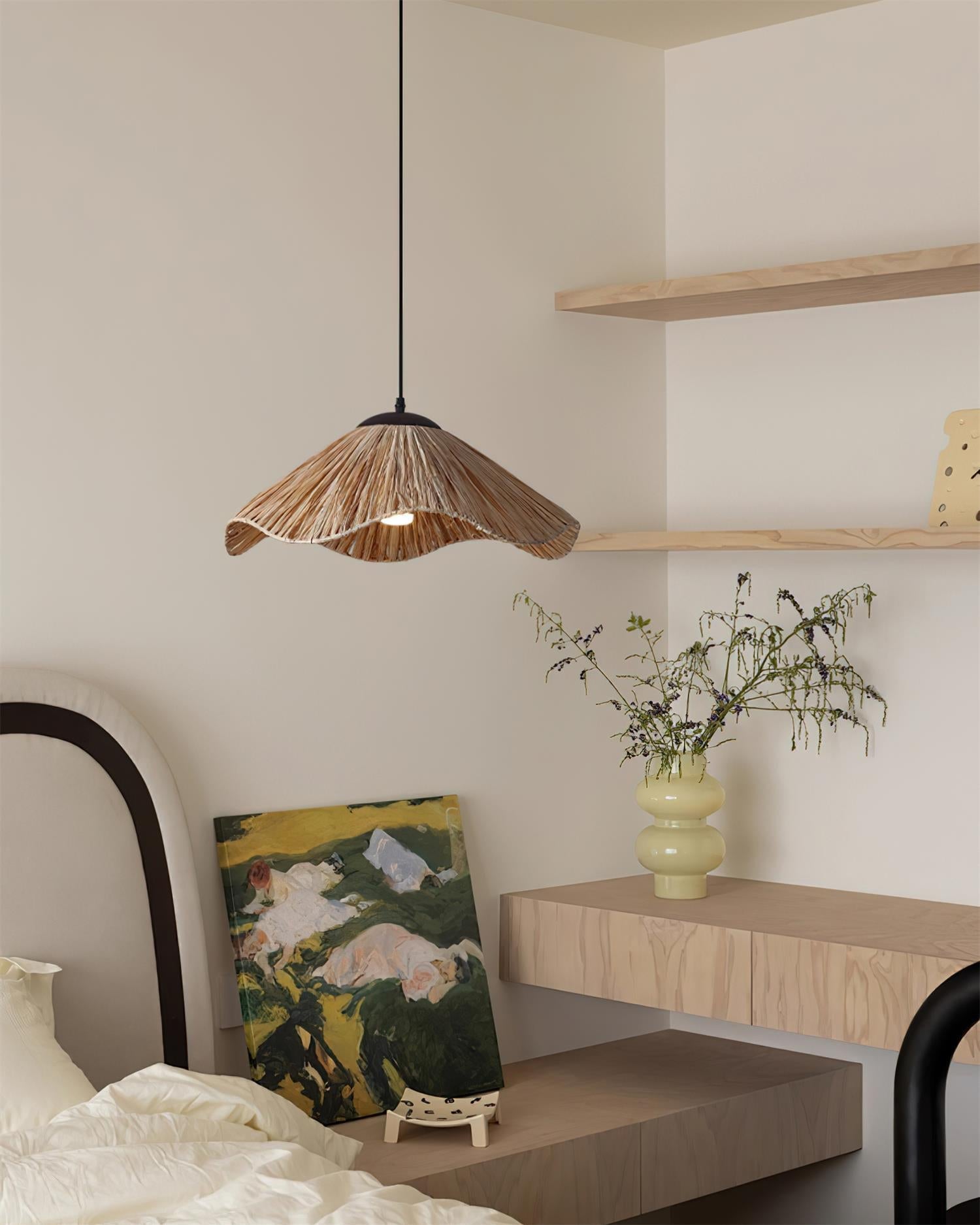 Nikita Suspension Rattan Organique Ondulée