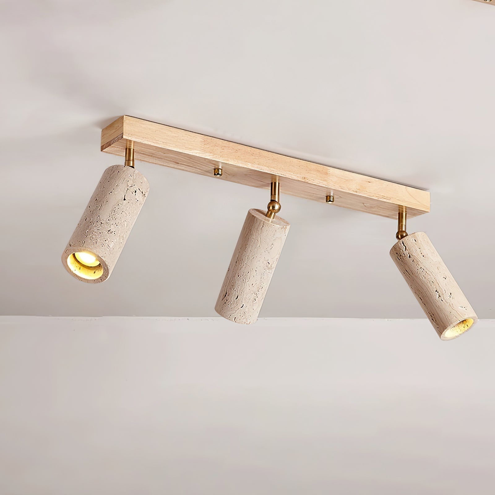 Eurliryra Projecteur Rail Multi-Cylindre en Travertin