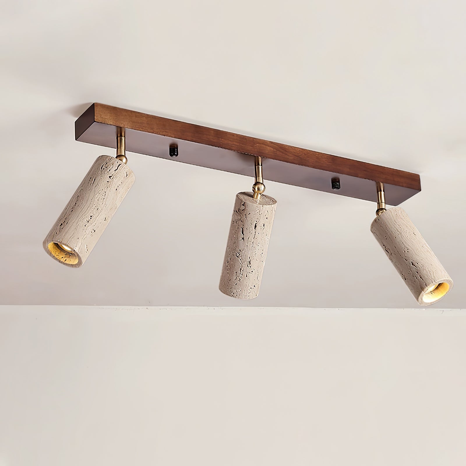 Eurliryra Projecteur Rail Multi-Cylindre en Travertin