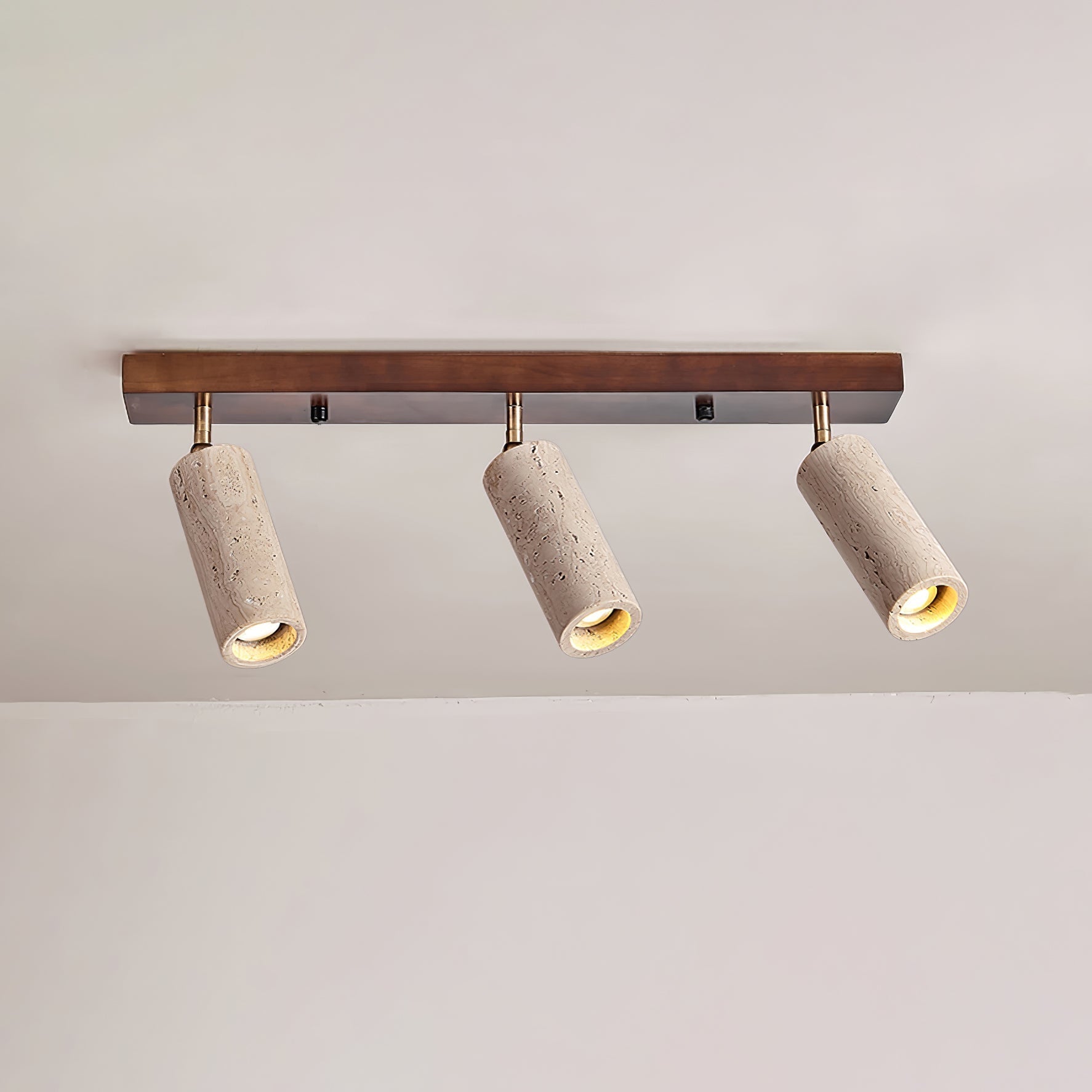 Eurliryra Projecteur Rail Multi-Cylindre en Travertin