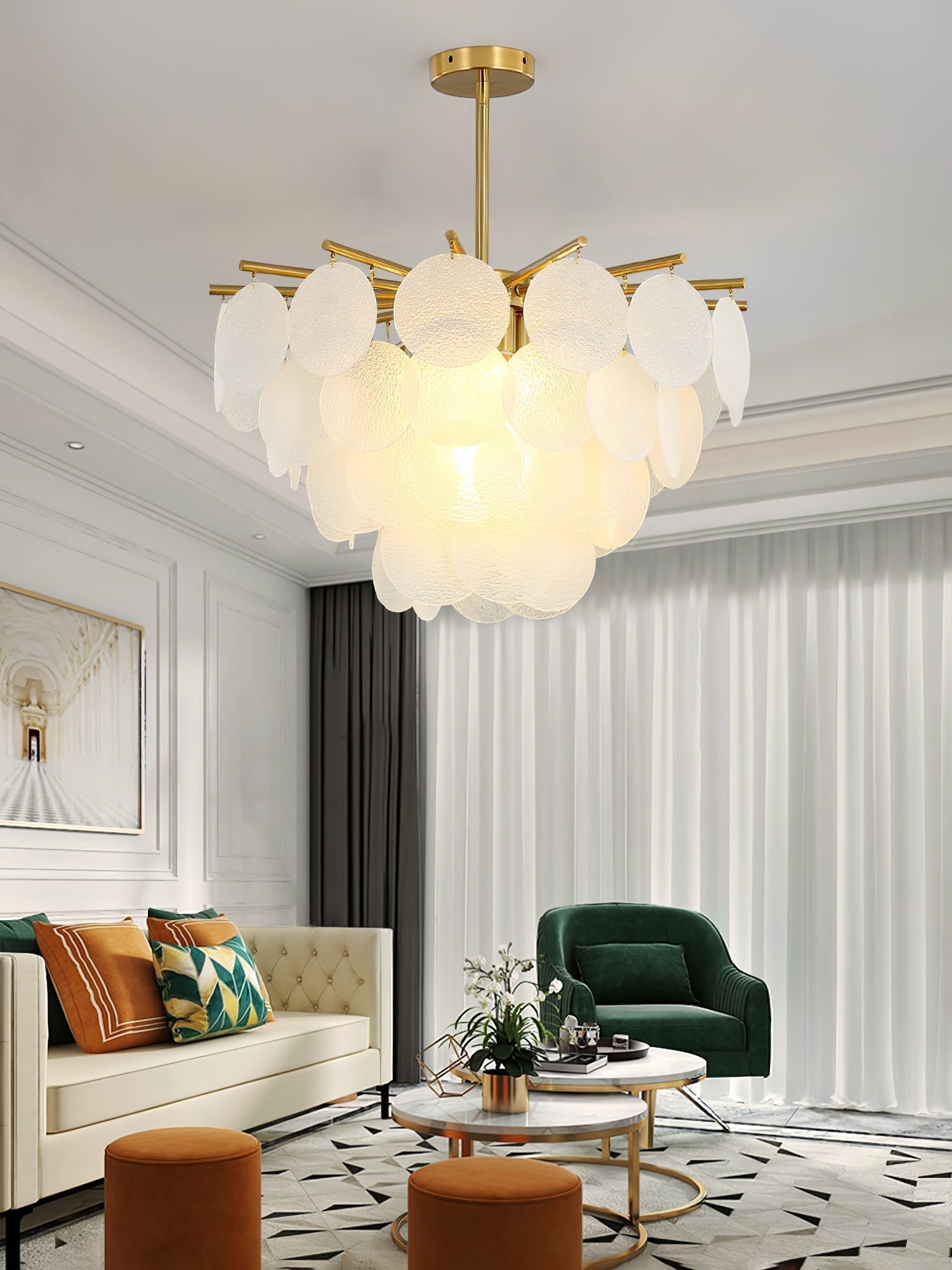 Solara Lustre Nimbus en Verre avec Gouttes