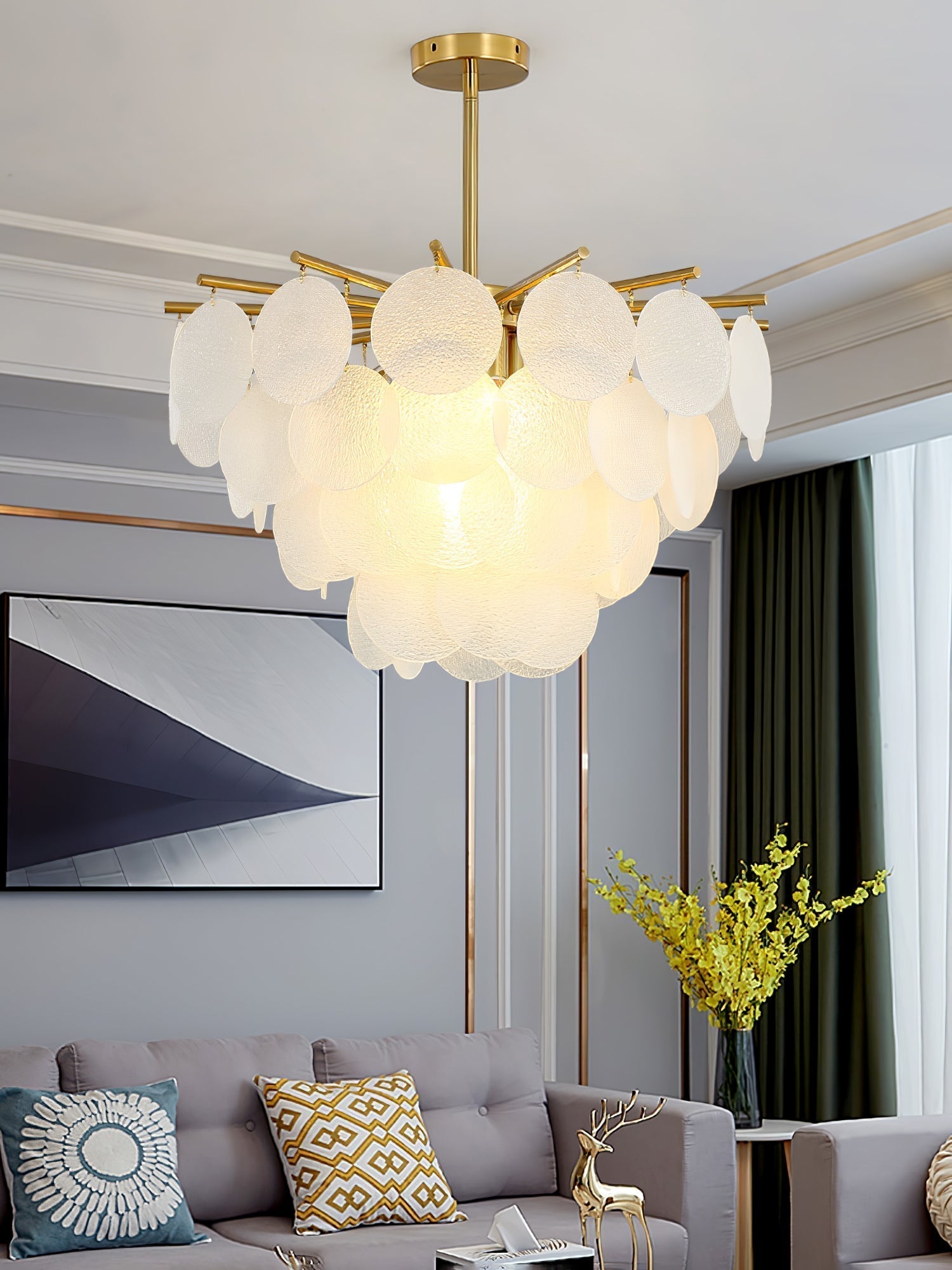 Solara Lustre Nimbus en Verre avec Gouttes