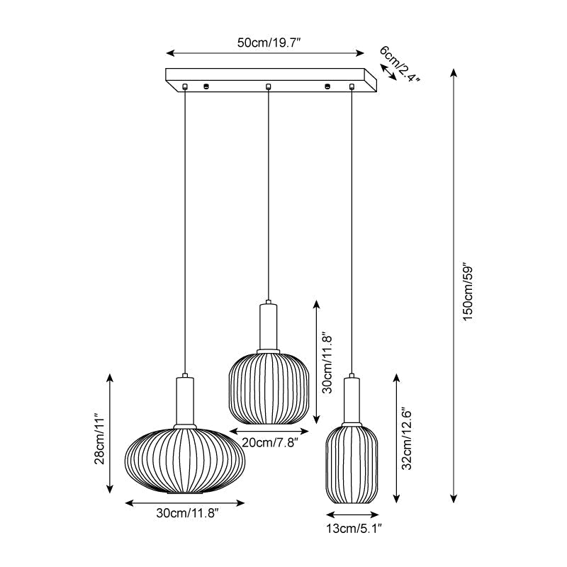 Elara Suspension Élégante à Rayures