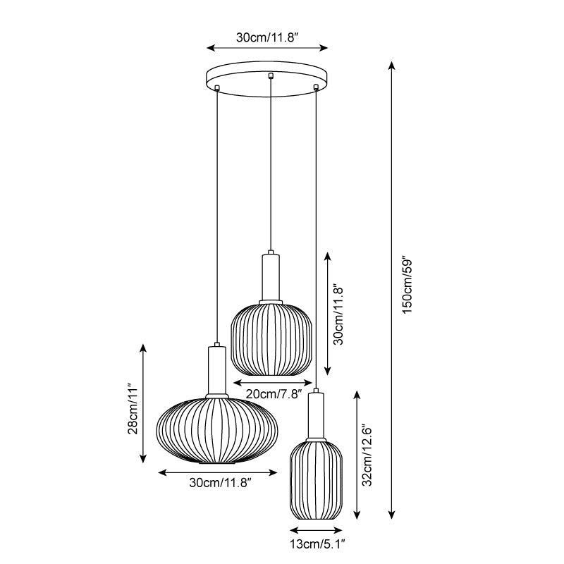 Elara Suspension Élégante à Rayures