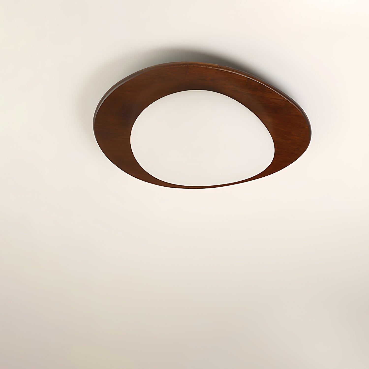 Plafonnier Bois Acrylique Ovale Ombre Minimaliste Naturel