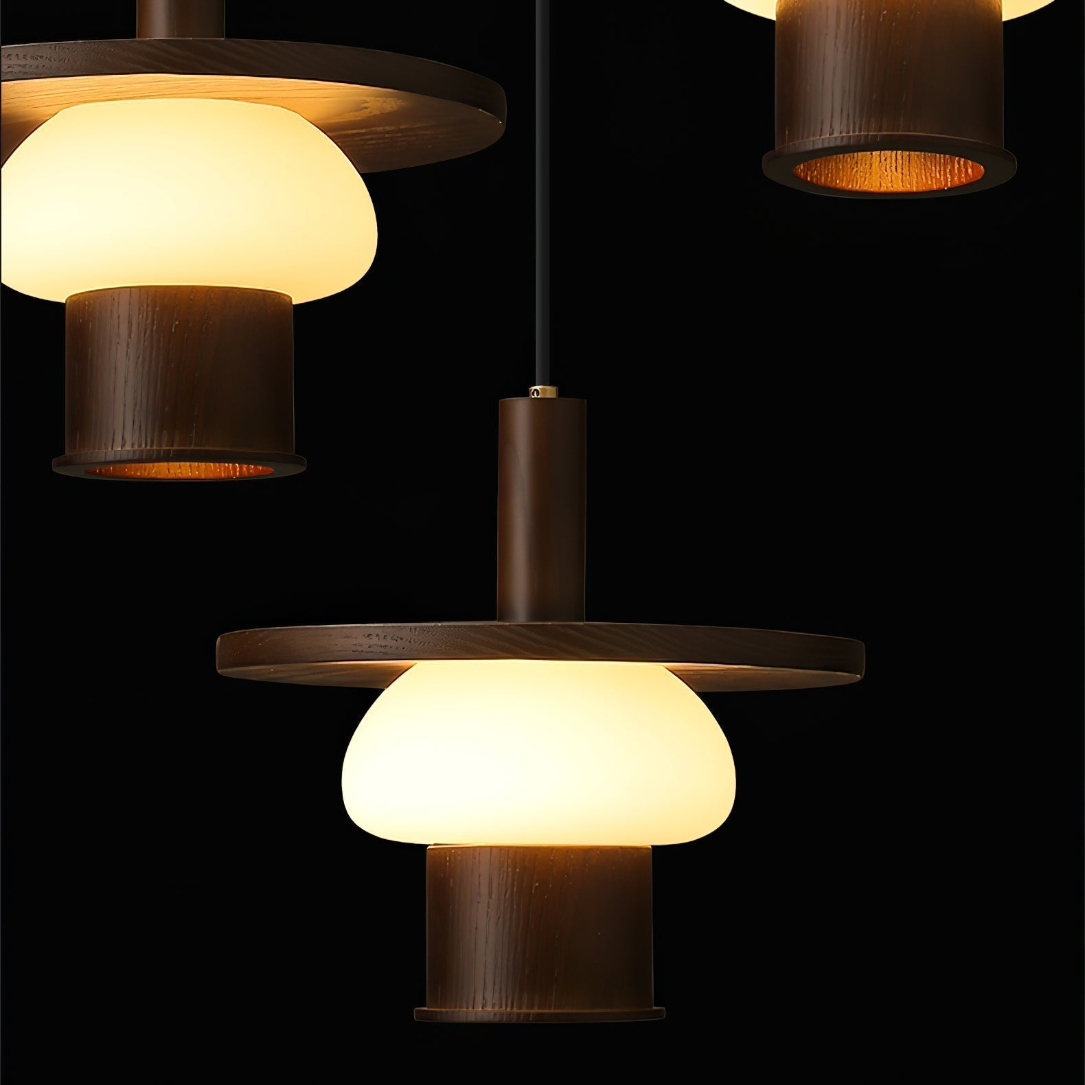 Zephaan Suspension Art Classique en Verre et Bois
