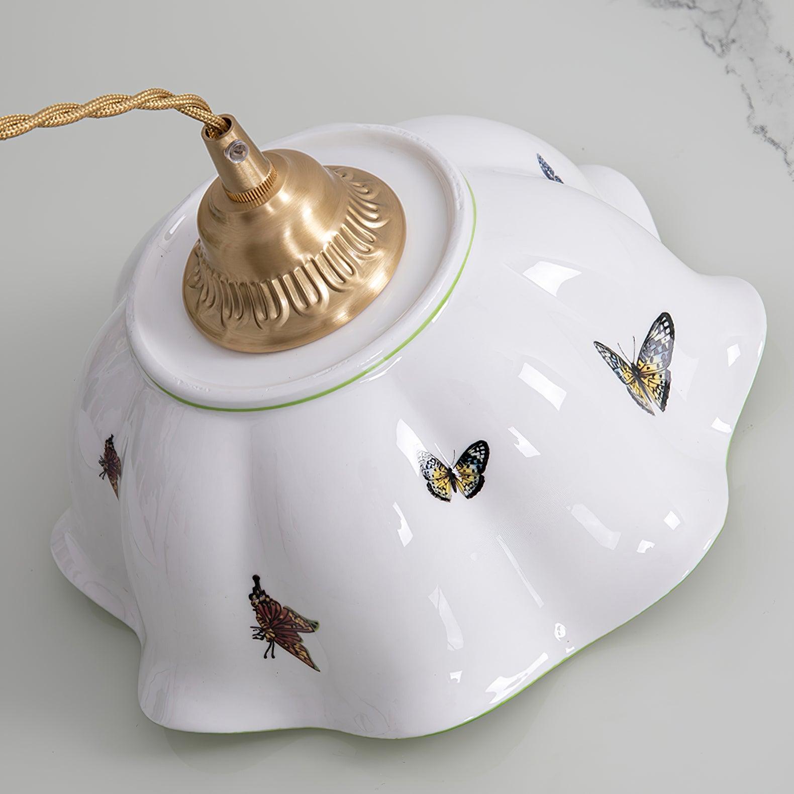 Vita Suspension Vintage en Céramique Papillons