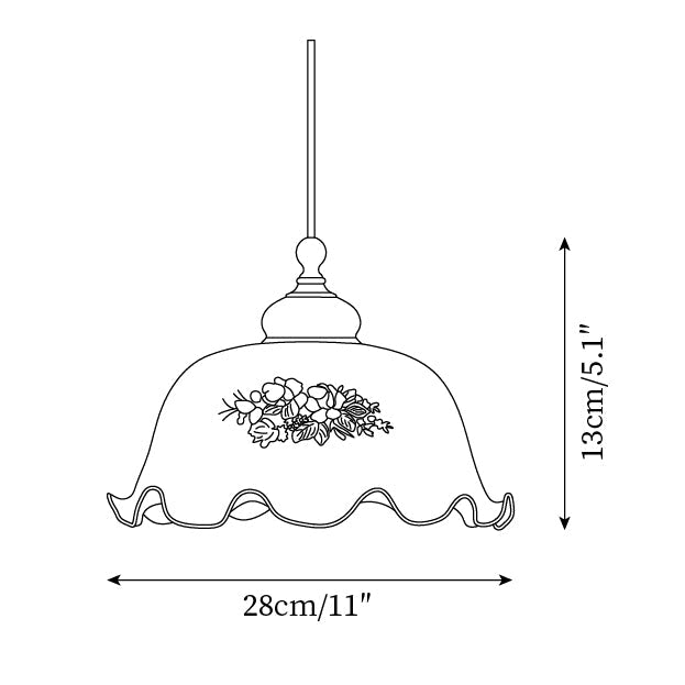 Belvia Suspension Vintage en Verre Floral