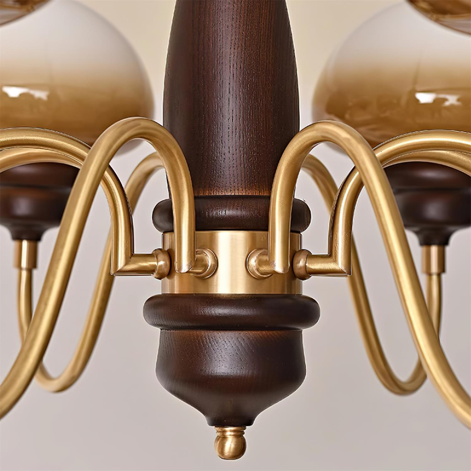 Nonna Lustre Spiral Bois Orbes en Verre